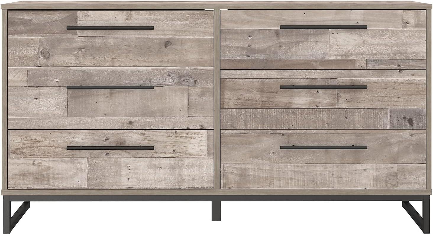 Signature Design by Ashley Casual Neilsville 6 Drawer Dresser, Whitewash