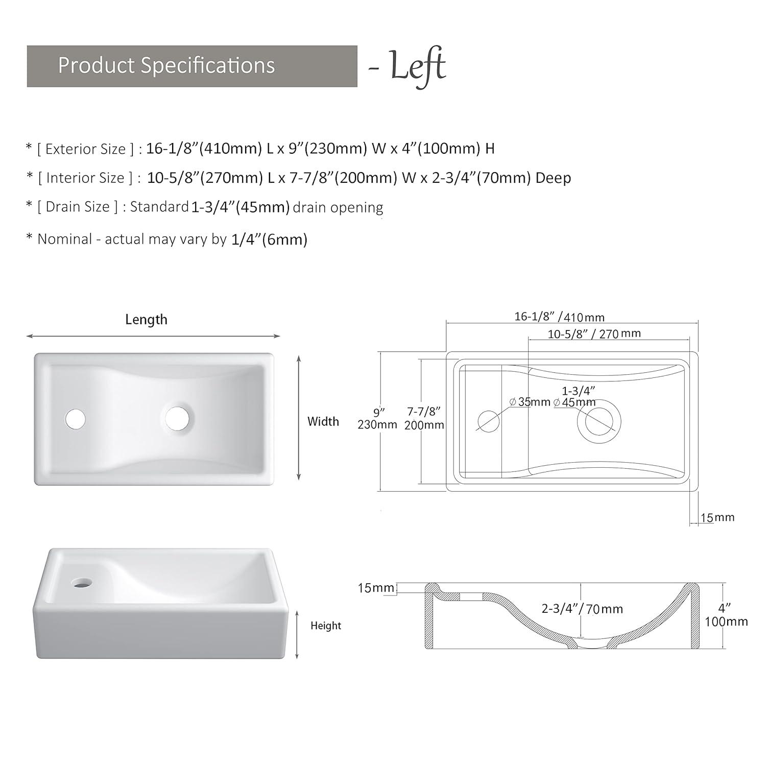 MEJE 16x13-inch Oval White Ceramic Vessel Sink,Modern Egg Shape Bowl, Above Counter Bathroom Vanity Sink