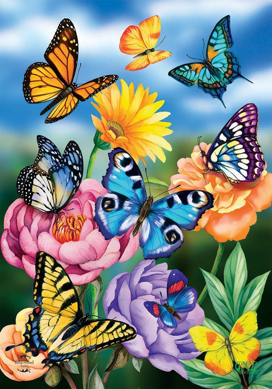 Briarwood Lane Garden Flag 12x18 For Outdoor Butterflies in the Garden Spring For Spring Garden Flag Flags For Outside