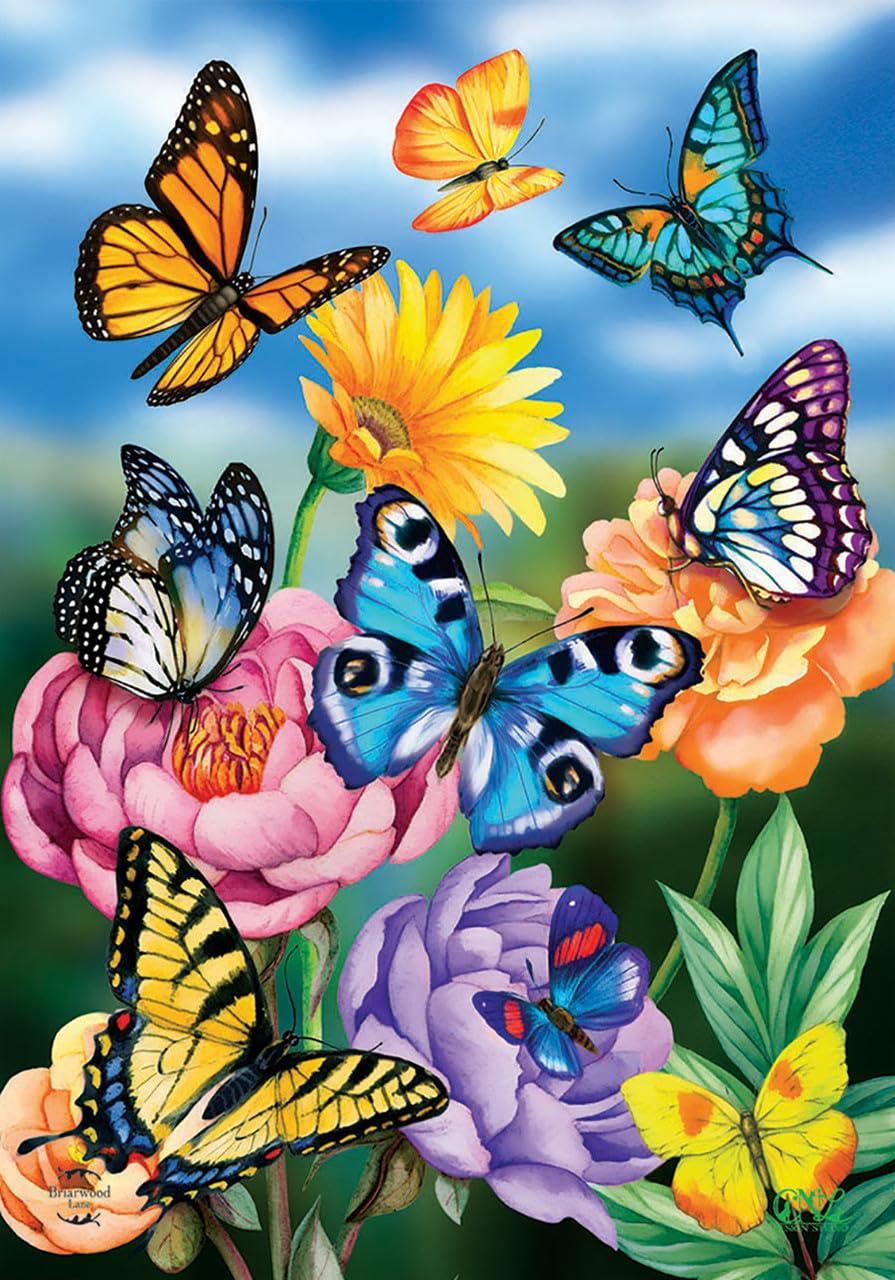 Briarwood Lane Garden Flag 12x18 For Outdoor Butterflies in the Garden Spring For Spring Garden Flag Flags For Outside