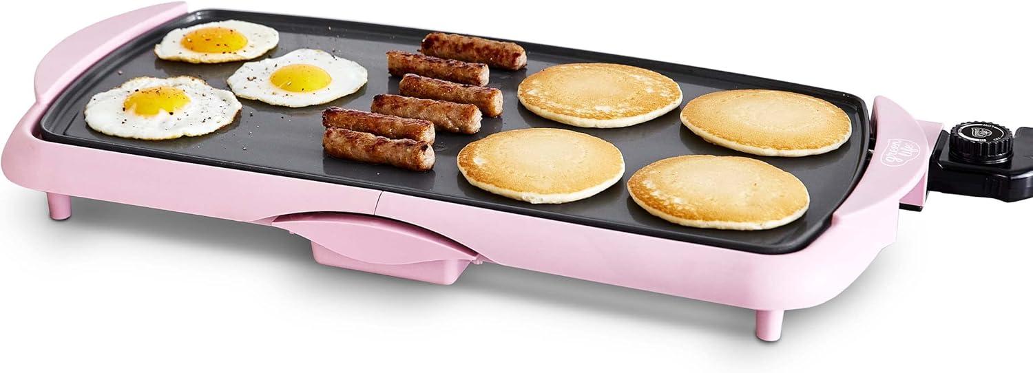 GreenLife Healthy Nonstick XL Electric Griddle, Pink