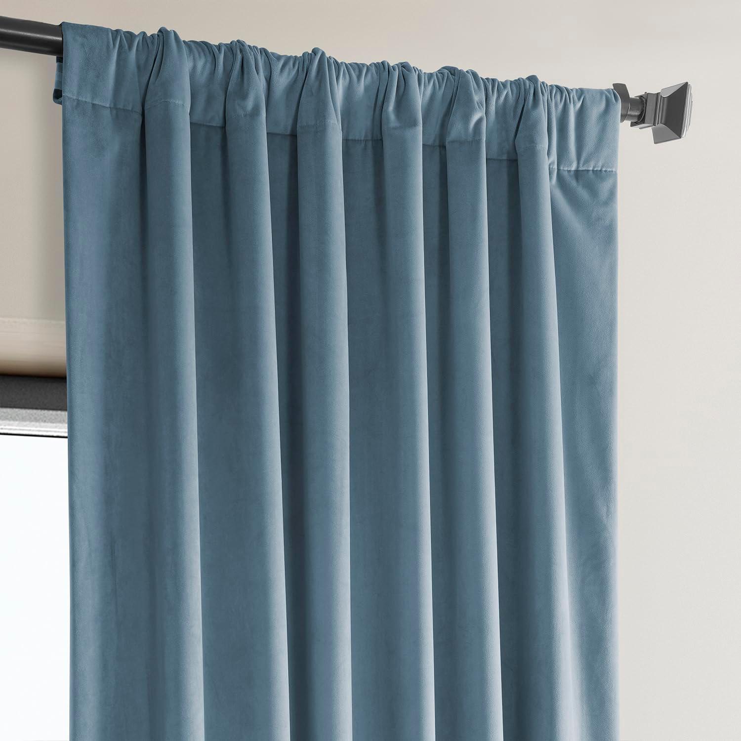 AllModern Loria Plush Velvet 100% Blackout Curtains For Bedroom, Living Room - Single Panel