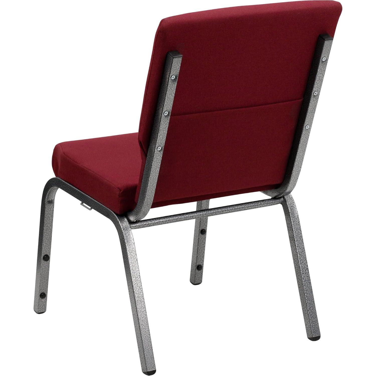 Flash Furniture Hercules Series 18.5"W Upholstered Adult Church Chair with Book Pouch, Burgundy