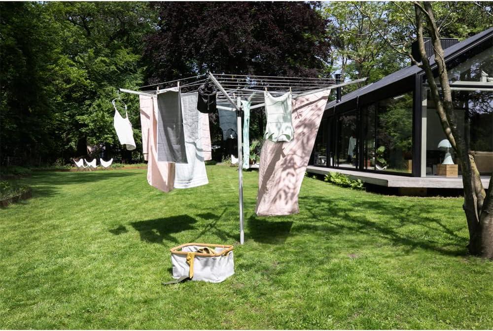 Brabantia Brabantia Lift-O-Matic Outdoor Clothesline 197 Feet (60m) of Drying Space, with Metal Ground Spike and Protective Cover