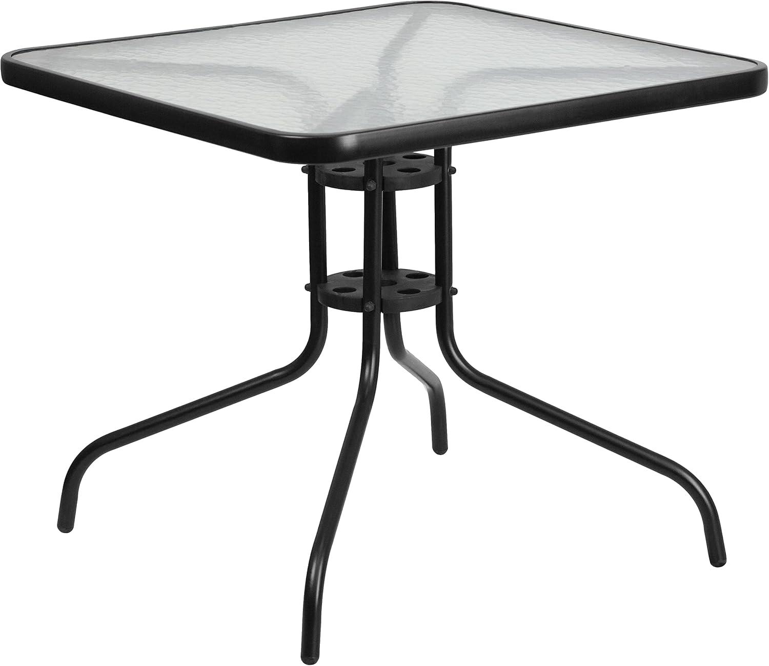 31.5'' Square Clear Tempered Glass Bistro Dining Table