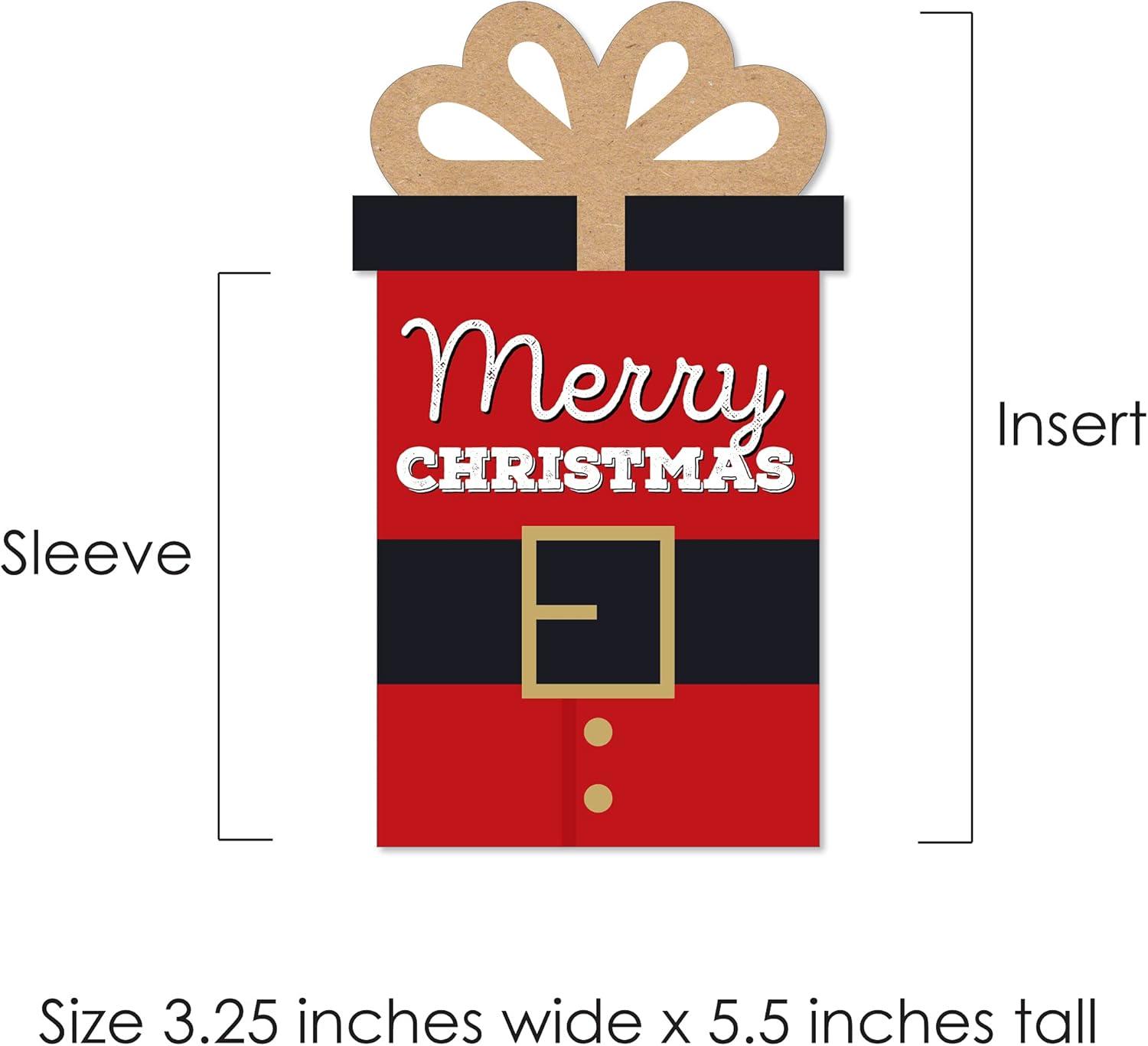 Big Dot of Happiness Jolly Santa Claus - Christmas Party Money and Gift Card Sleeves - Nifty Gifty Card Holders - 8 Ct