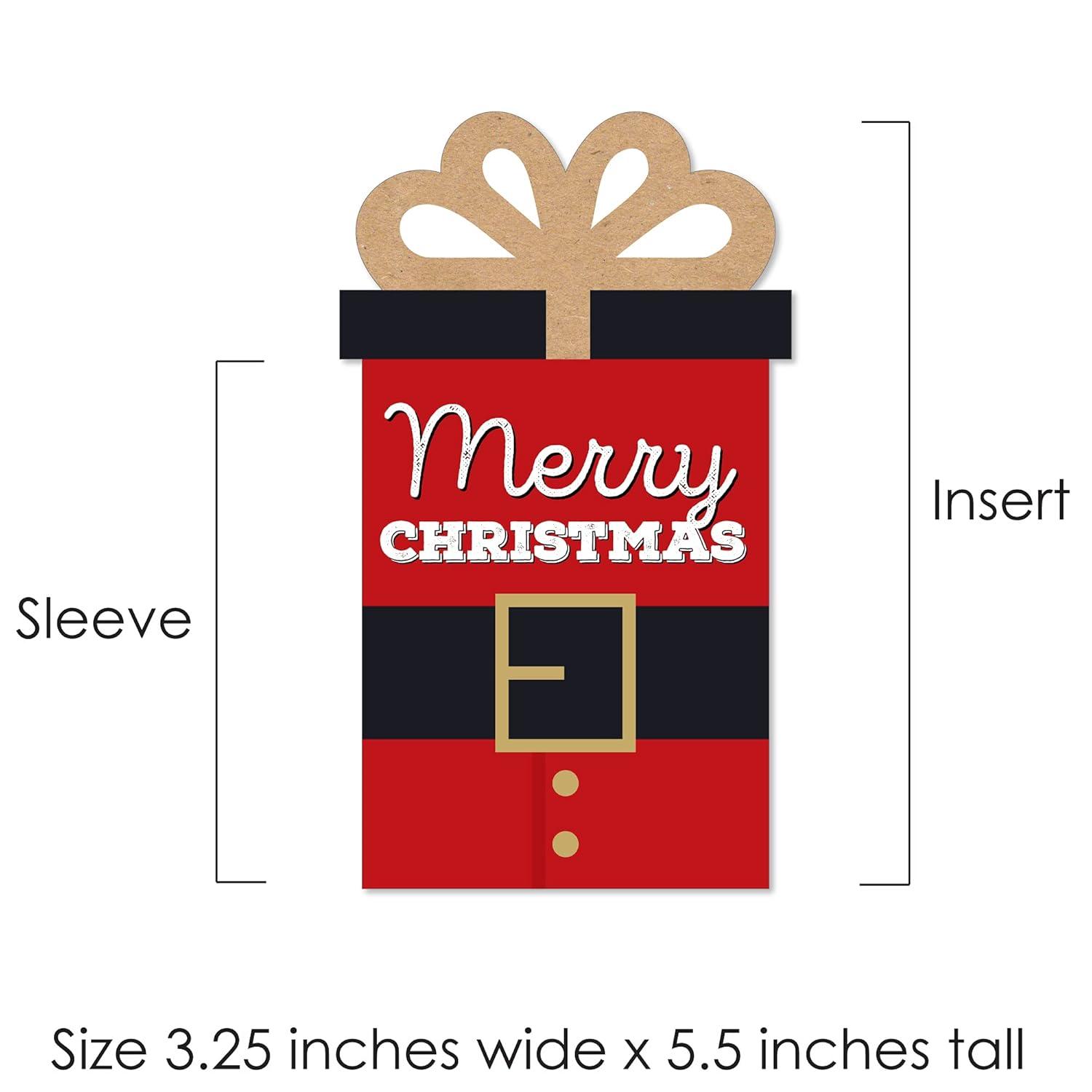 Big Dot of Happiness Jolly Santa Claus - Christmas Party Money and Gift Card Sleeves - Nifty Gifty Card Holders - 8 Ct
