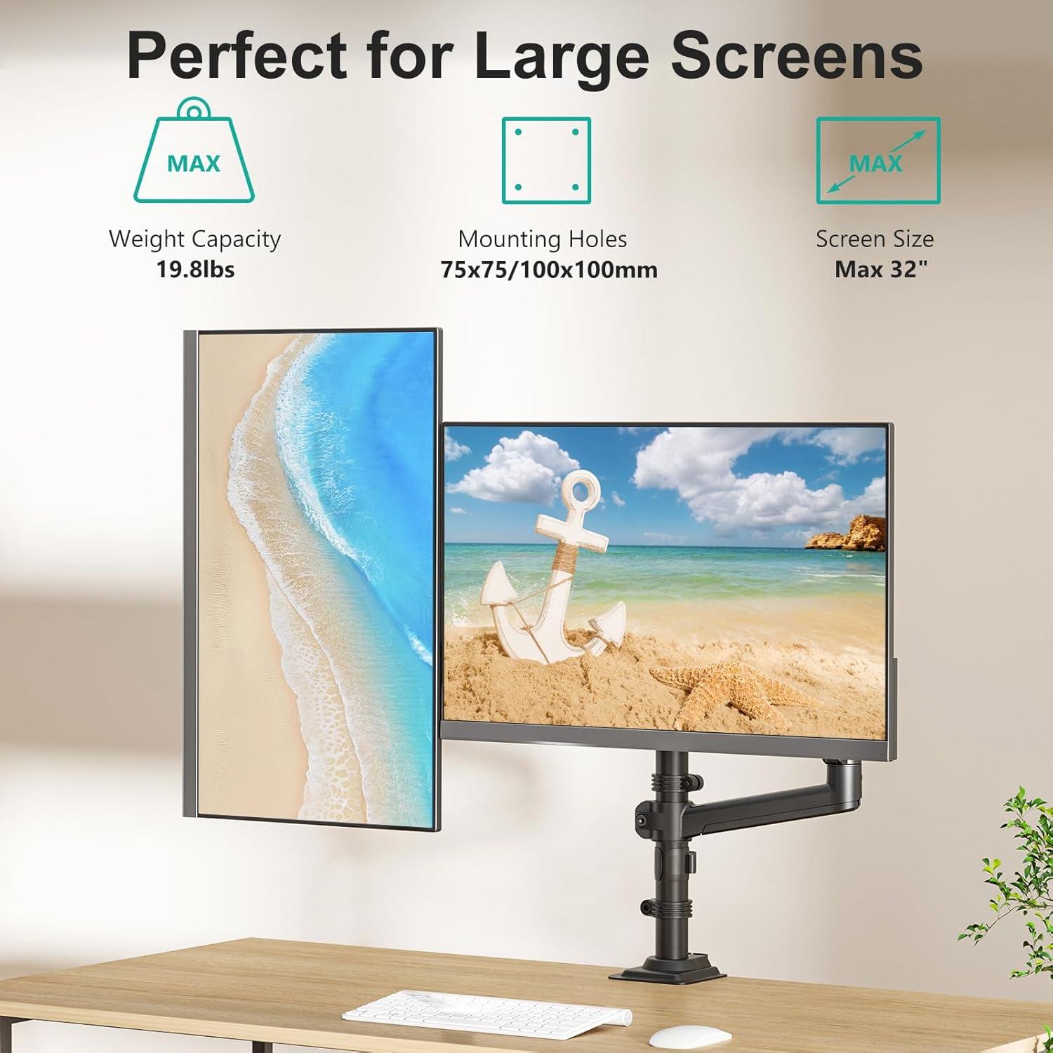 WALI GSDM002 2 TV & Monitor Mount with Accessories Included