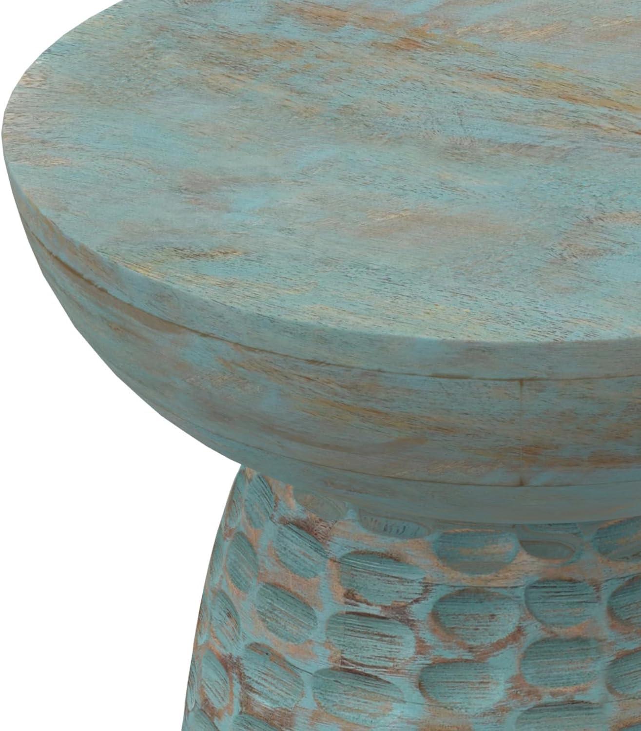 Simpli Home Boyd Solid Mango Wood Pedestal Accent End Table