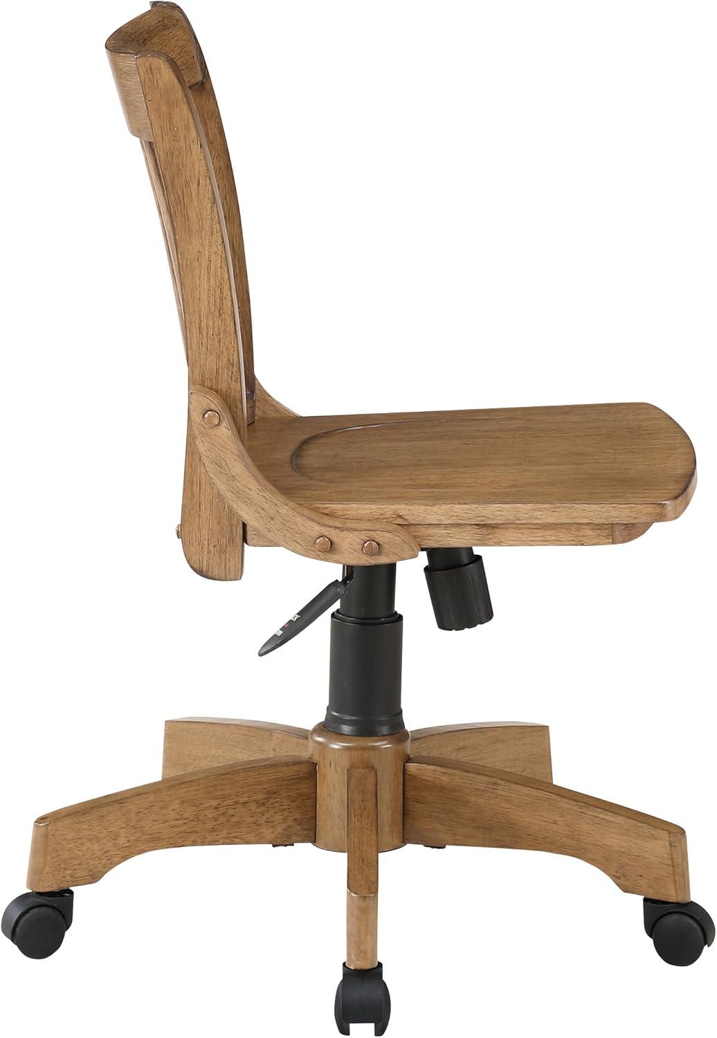 OSP Home Furnishings Deluxe Wood Bankers Office Chair in Fruit Wood Finish