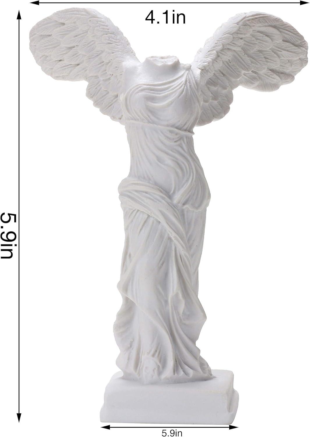 Winged Victory Goddess Statue Victory Of Samothrace Sculpture Resin Roman Greek Victoria Figurine For Home Office Decor White