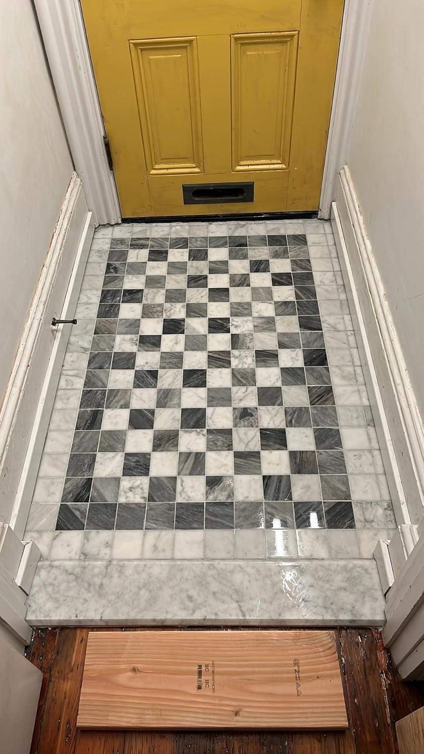 12" x 12" Marble Grid Mosaic Wall & Floor Tile