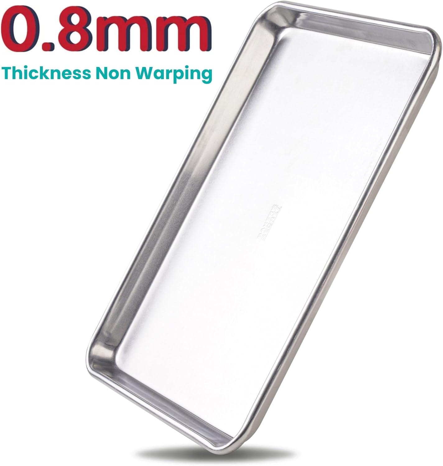 Baker's Secret 18"x13" Pure Aluminum Cookie Sheet, 100% Recycled Aluminum, Baking Sheet Cookie Sheets for Baking, 0.8mm Extra Thick Baking Pan, Commercial Grade, The Natural Aluminum Collection