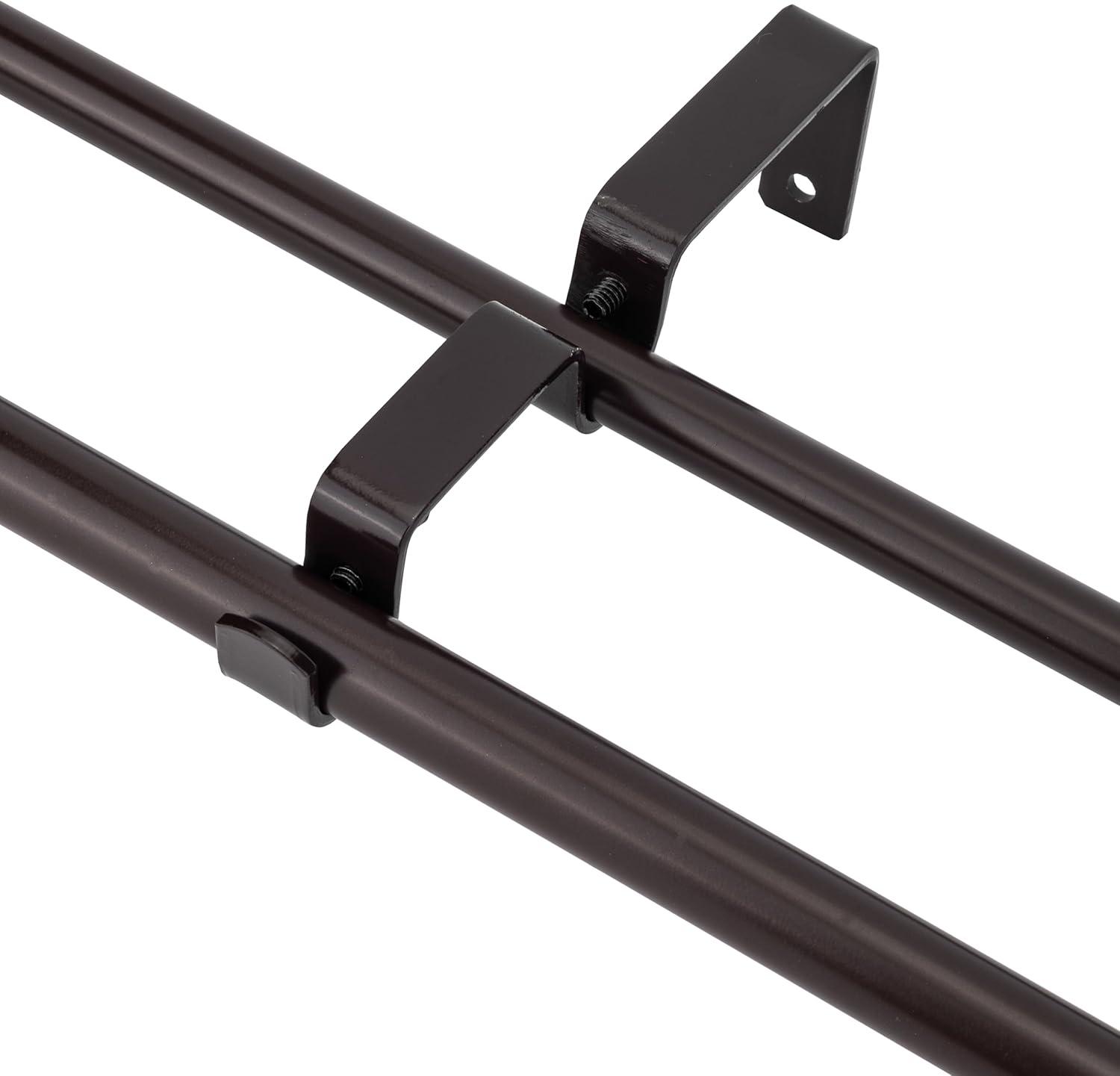 Oil-Rubbed Bronze Adjustable Double Curtain Rod Set, 28-48 inch