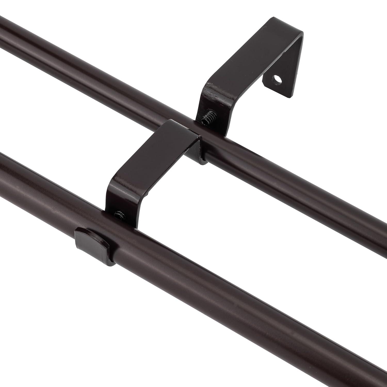 Oil-Rubbed Bronze Adjustable Double Curtain Rod Set, 28-48 inch