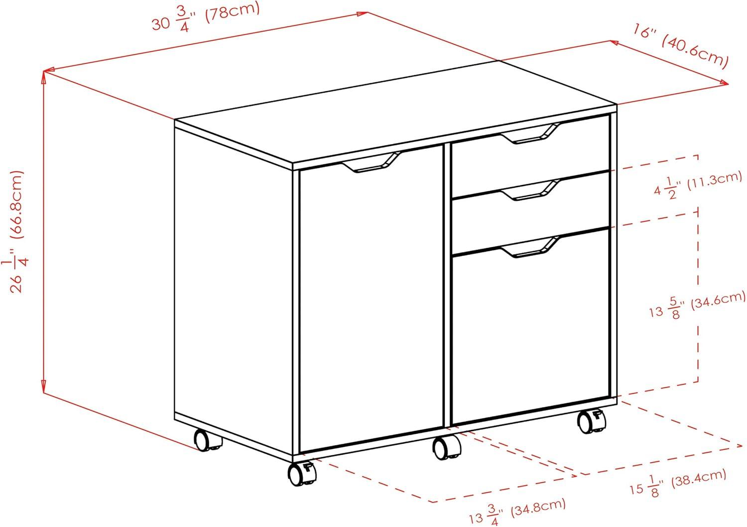 Halifax 2 Sections Mobile Filing Cabinet - Winsome