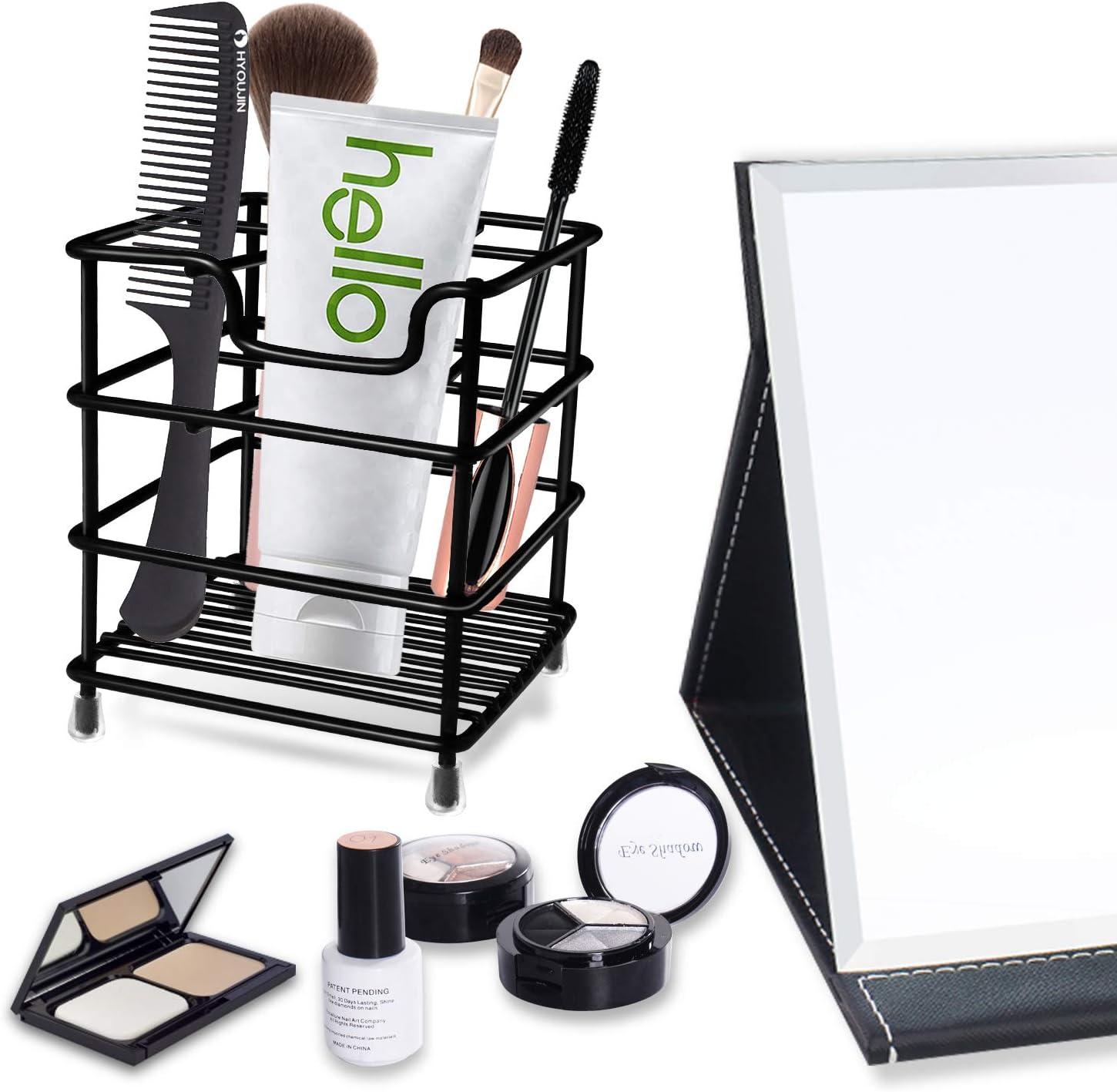 HYRIXDIRECT Toothbrush Holders for Bathrooms Stainless Steel Rustproof Toothbrush and Toothpaste Holder Organizer Tooth Brush Storage Stand