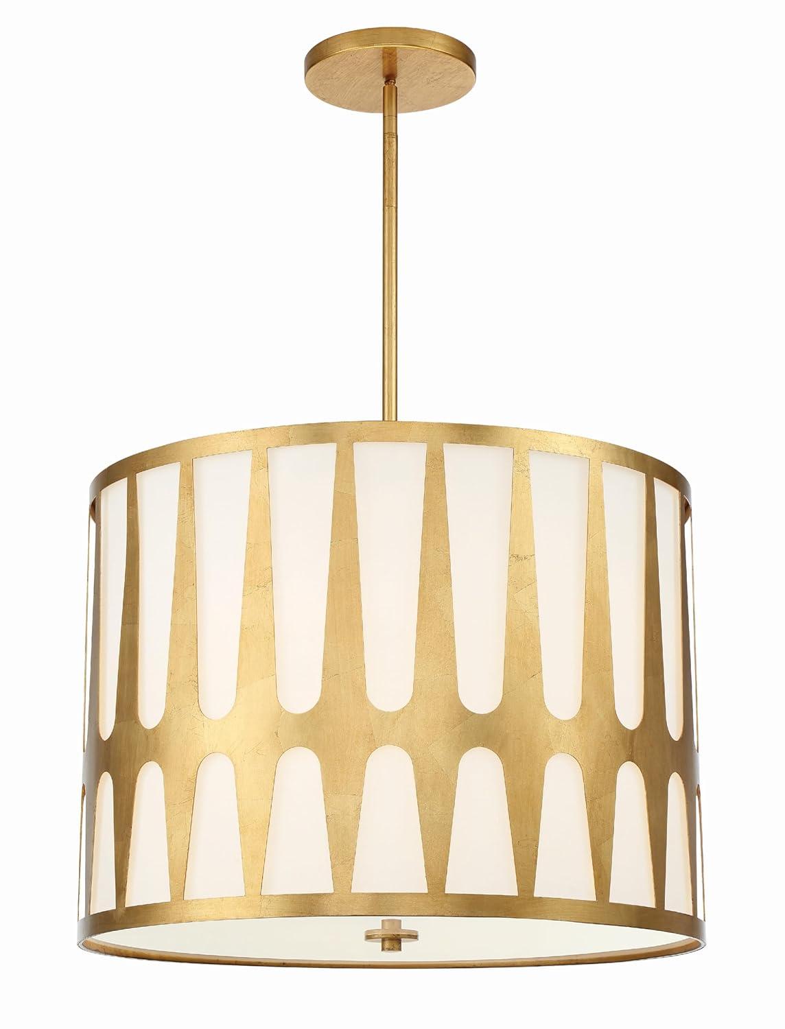 Crystorama Royston 5 Light Antique Gold Pendant - 24'' W x 18.37'' H