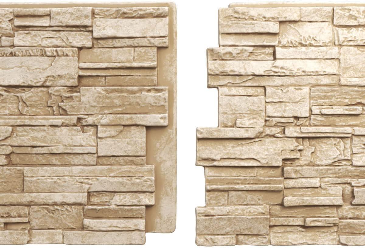 Cascade Stacked Faux Stone 24.75" x 48.625" Wall Paneling