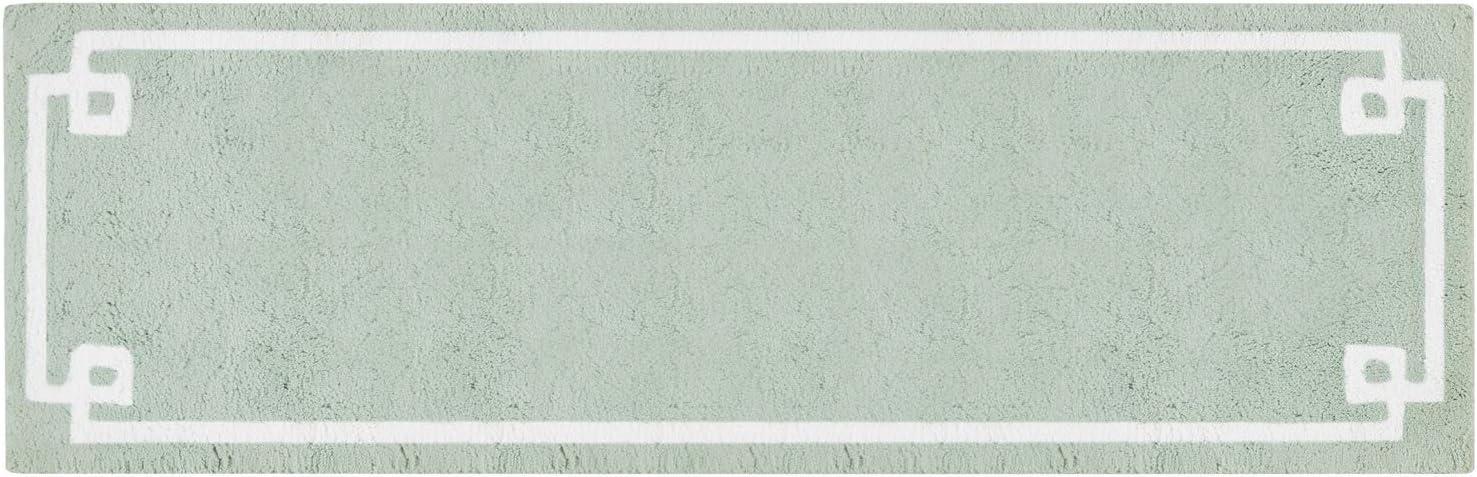 Madison Park Soft Bath Rug, Skid Resistant Bathroom Rug, 100% Cotton Bath Mat for Bathroom, Machine Washable Floor Rug, Seafoam, 24"x72"