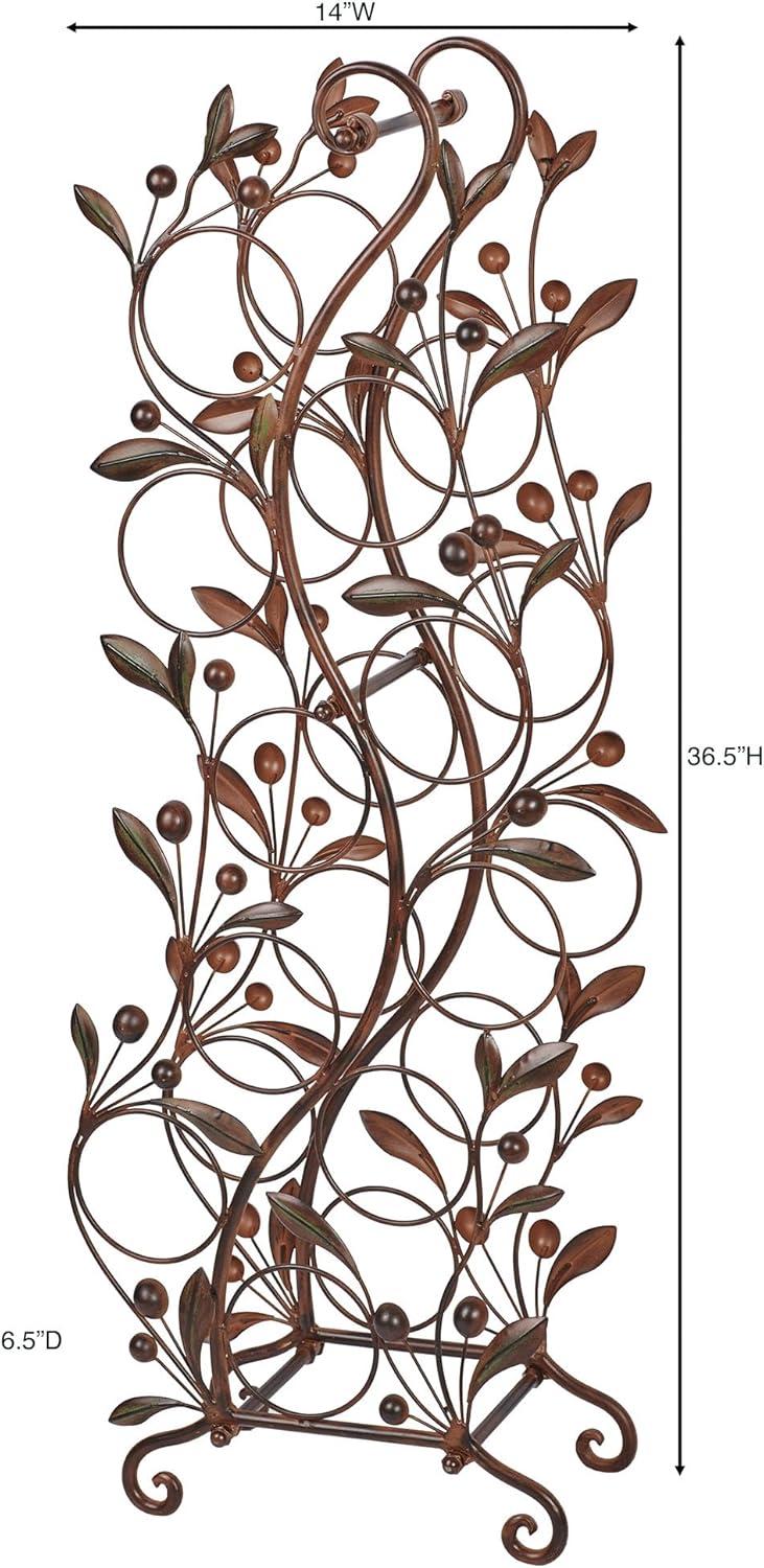 Touch of Class Catalonia Floor Wine Rack Brown - Made of Metal - Painted by Hand