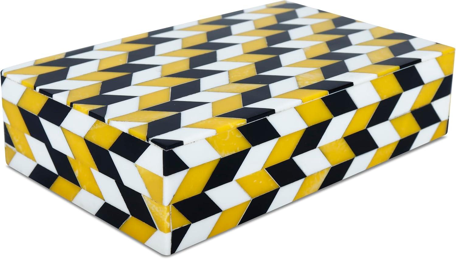 Marquet Artemis Yellow and Black Resin Inlay Wooden Box