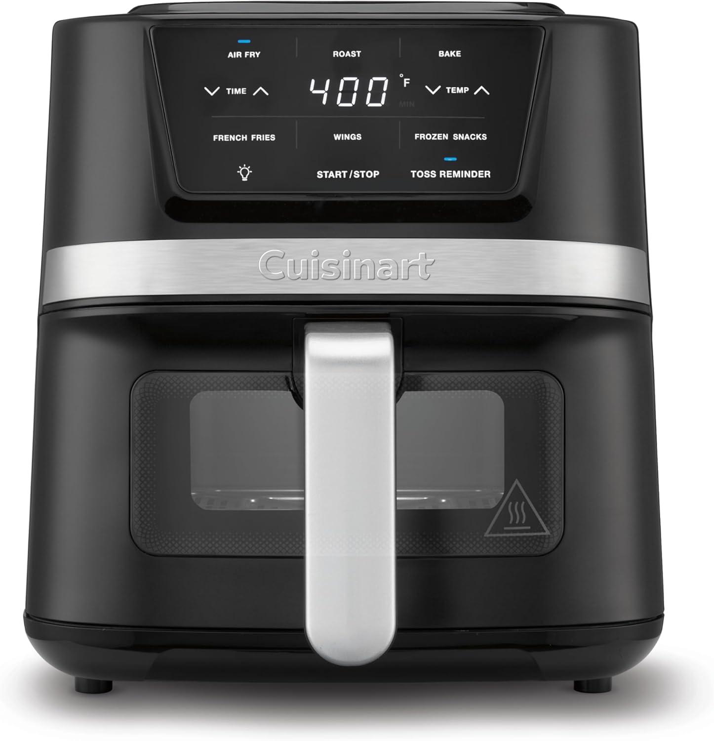Cuisinart 2.6qt Basket Air Fryer Black/Stainless Steel Finish AIR-80: 1100W, Cool Touch Handle, Dishwasher-Safe Parts