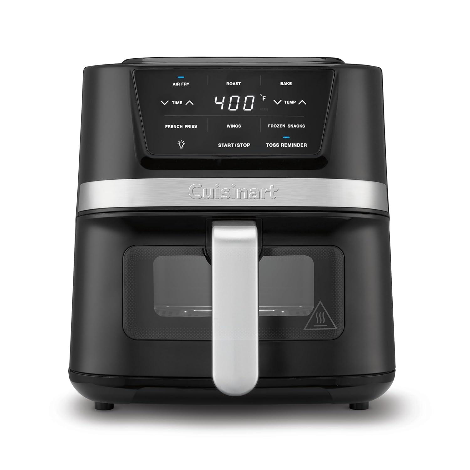 Cuisinart 2.6qt Basket Air Fryer Black/Stainless Steel Finish AIR-80: 1100W, Cool Touch Handle, Dishwasher-Safe Parts