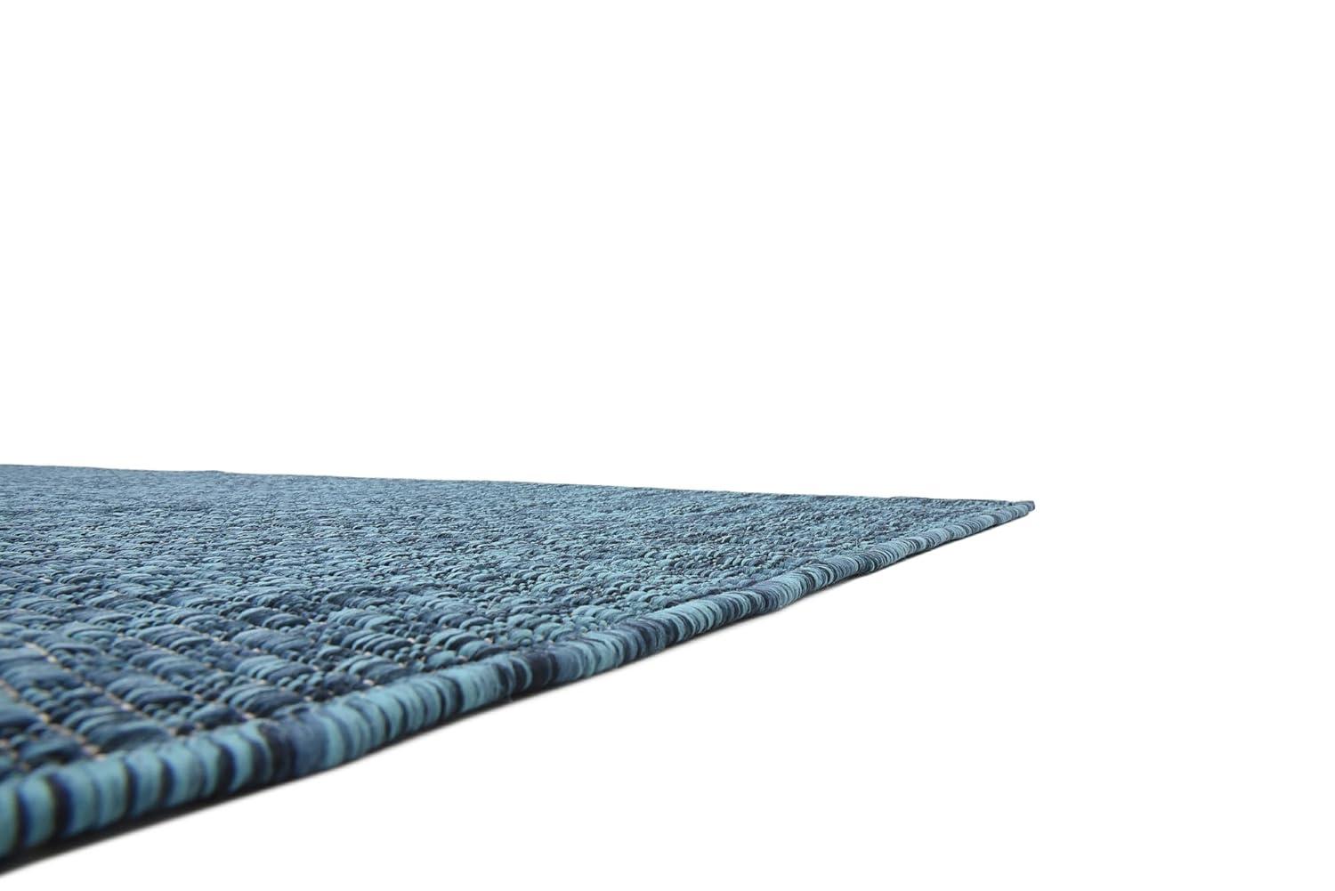 Unique Loom 7' 0 x 10' 0 Rectangle Indoor/Outdoor Solid Teal Area Rug