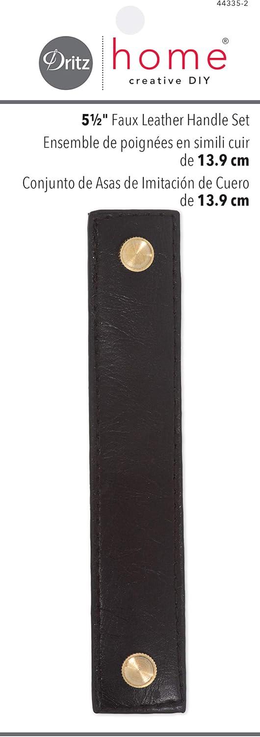 Dritz 5.5" 3ct Home Faux Leather Handle Set Brown: Craft Embellishments, Polyurethane, 12+ Years, 9 Pieces