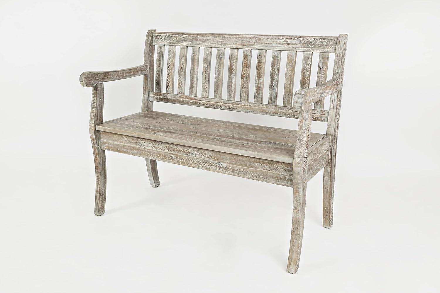 Jofran Artisan's Craft 42" Rustic Farmhouse Distressed Solid Wood Storage Bench