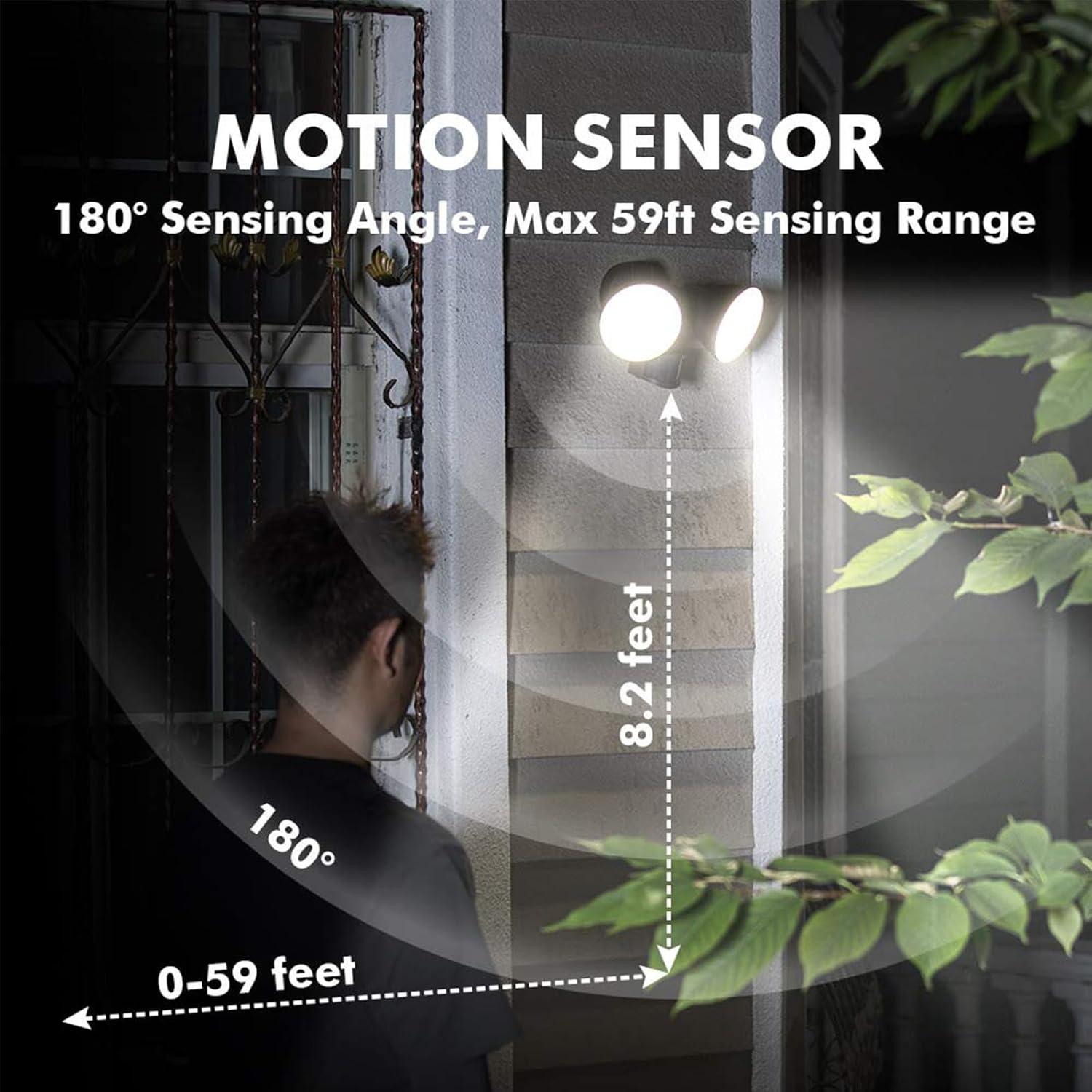 Bronze Dual-Head LED Motion Sensor Security Light