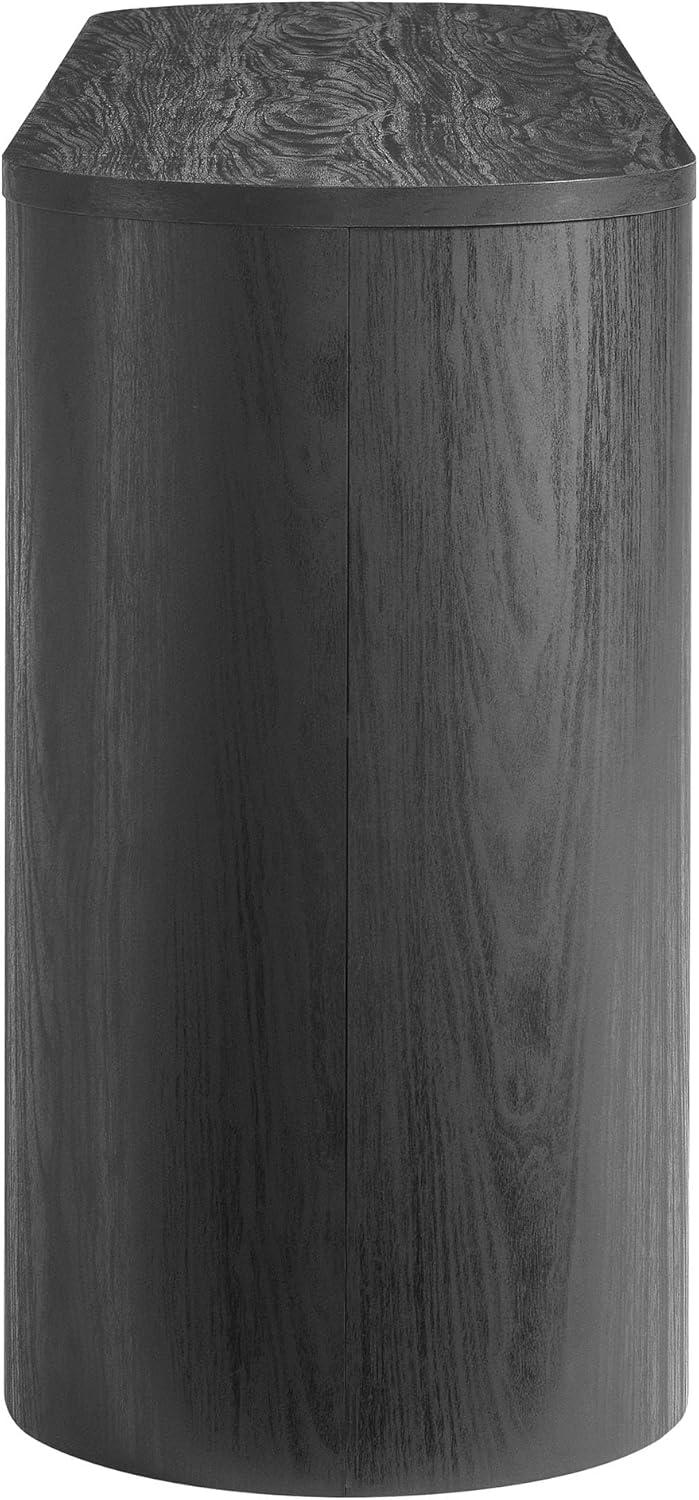 Modway Duval 71" Rounded Sideboard Storage Cabinet in Black