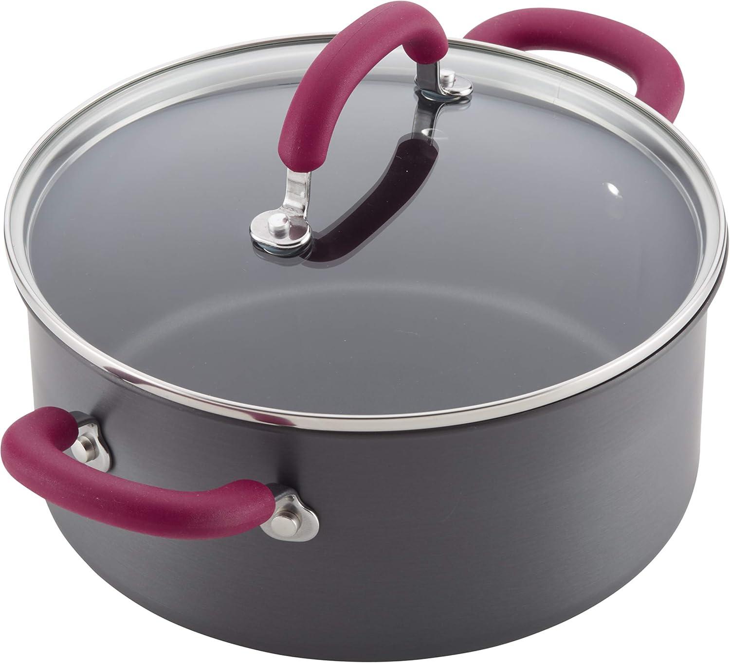 Rachael Ray Rachael Ray Create Delicious Hard Anodized Nonstick Cookware Induction Pots and Pans Set, 11 Piece