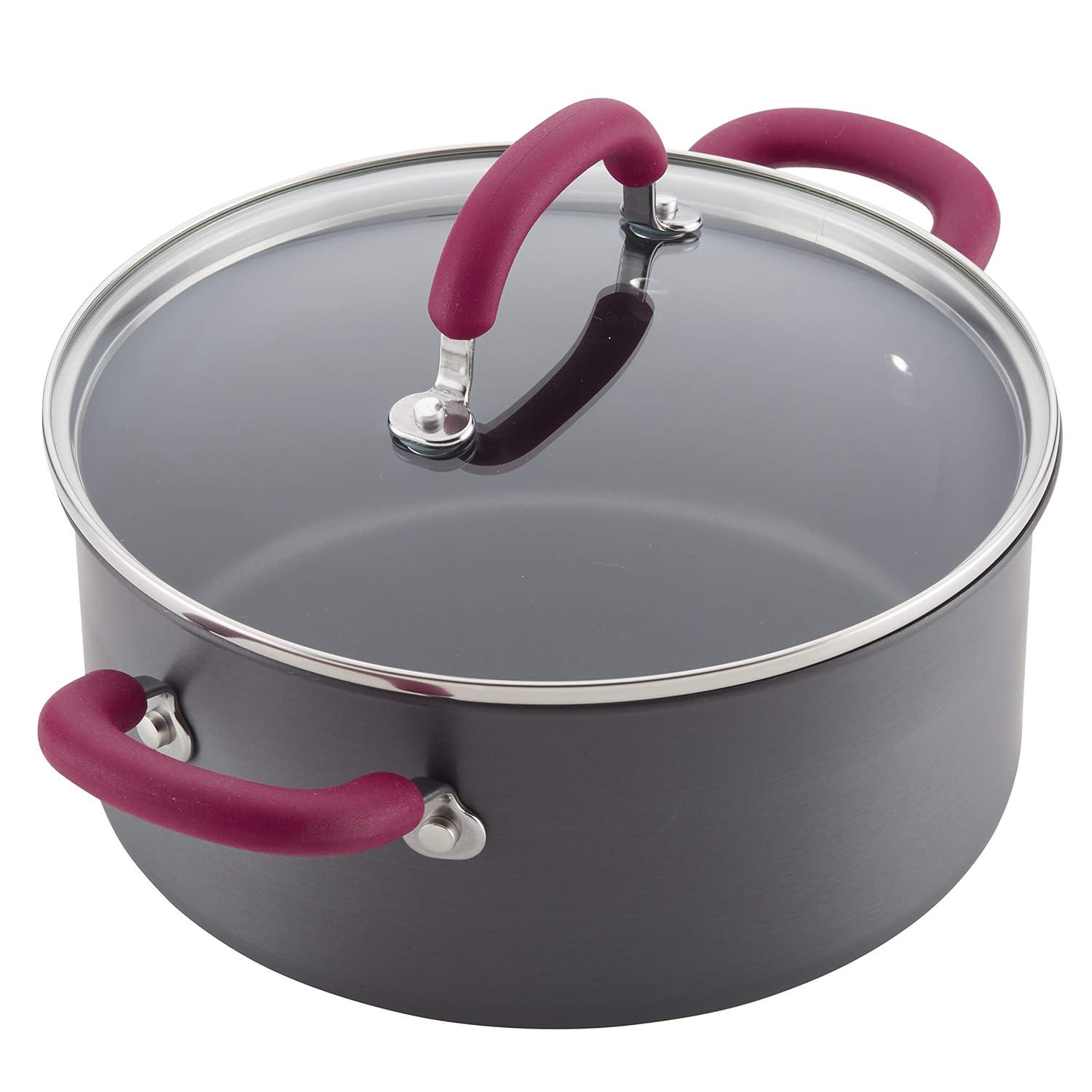 Rachael Ray Rachael Ray Create Delicious Hard Anodized Nonstick Cookware Induction Pots and Pans Set, 11 Piece