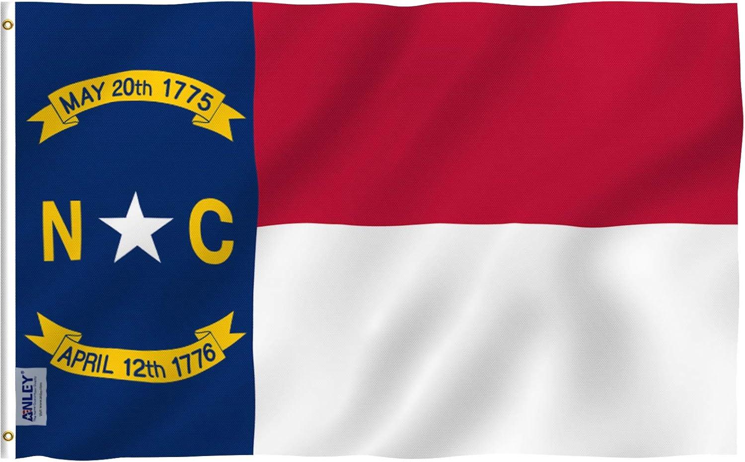 North Carolina State 3x5 Foot Polyester Flag with Brass Grommets