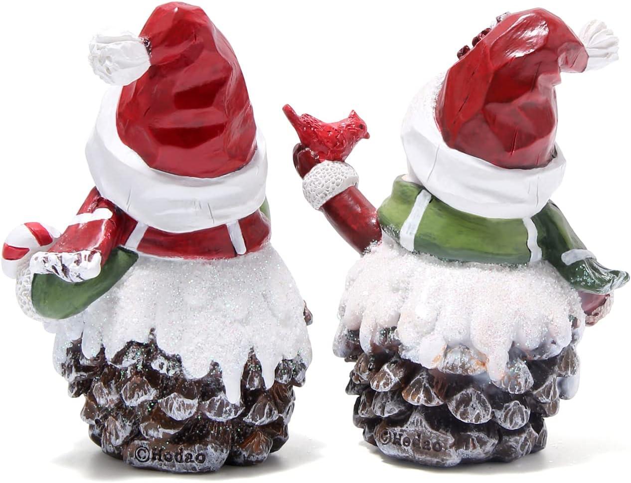 Hodao Christmas Snowman Decorations Indoor Home Decor Christmas Snowman Figurines Table Decorations Cute Christmas Snowman Gifts Handmade Resin Winter Indoor Decorations