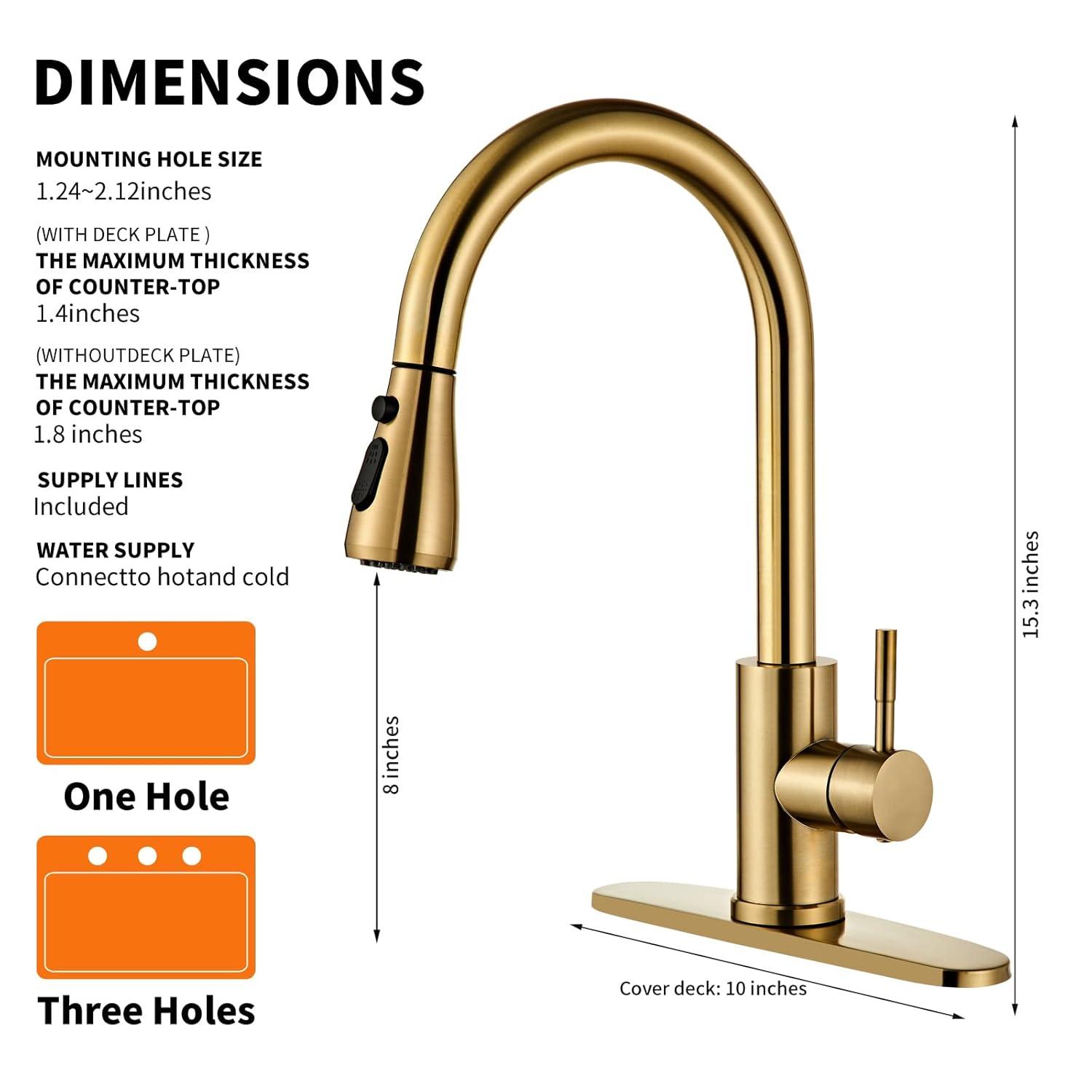 GAGALIFE Single Handle Pull Down Sprayer Kitchen Faucet High Arc Stainless Steel Faucet with 3-Function Sprayer JJL-CL-PT-SDP-C