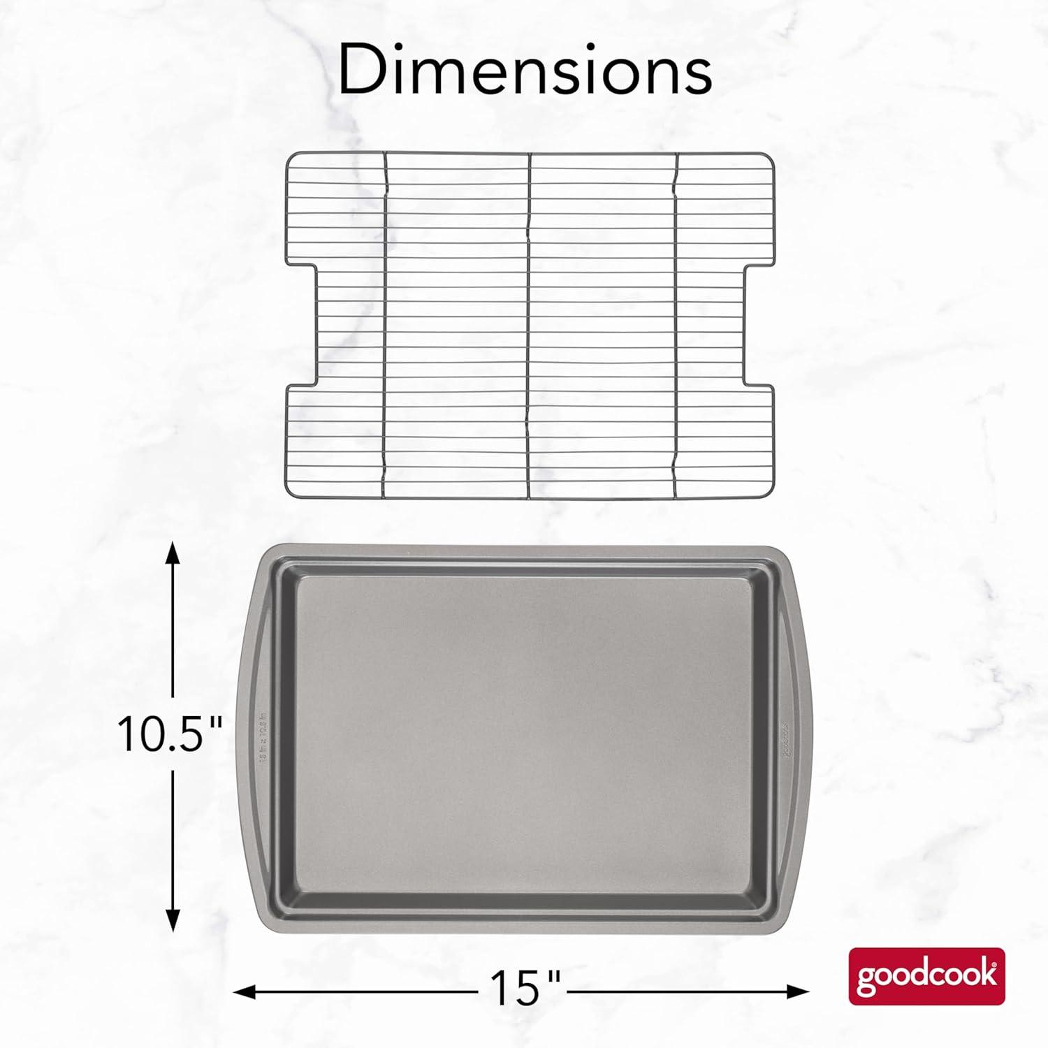 15" x 10.5" Nonstick Carbon Steel Baking Pan with Rack