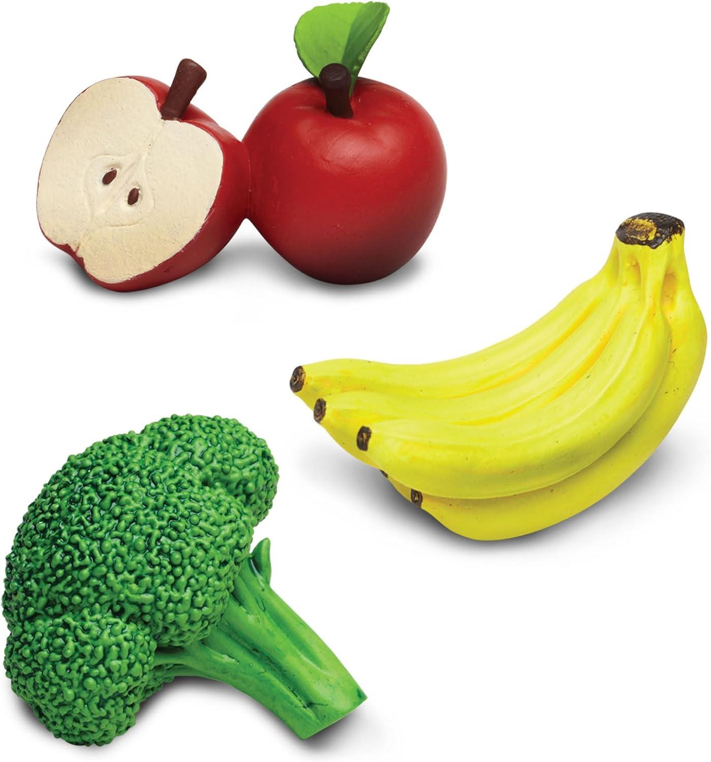 Safari Ltd Fruits & Vegetables TOOB - 8 Mini Figurines including Pears, Oranges, Apples, Artichokes, Carrots, Bananas, Broccoli, and Corn - Educational Toy Figures For Boys, Girls & Kids Ages 3+
