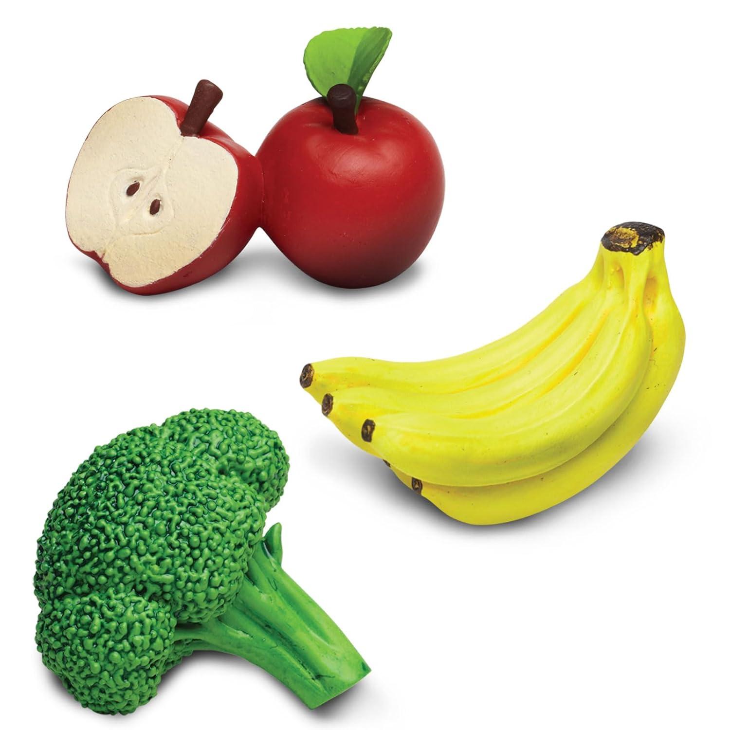 Safari Ltd Fruits & Vegetables TOOB - 8 Mini Figurines including Pears, Oranges, Apples, Artichokes, Carrots, Bananas, Broccoli, and Corn - Educational Toy Figures For Boys, Girls & Kids Ages 3+