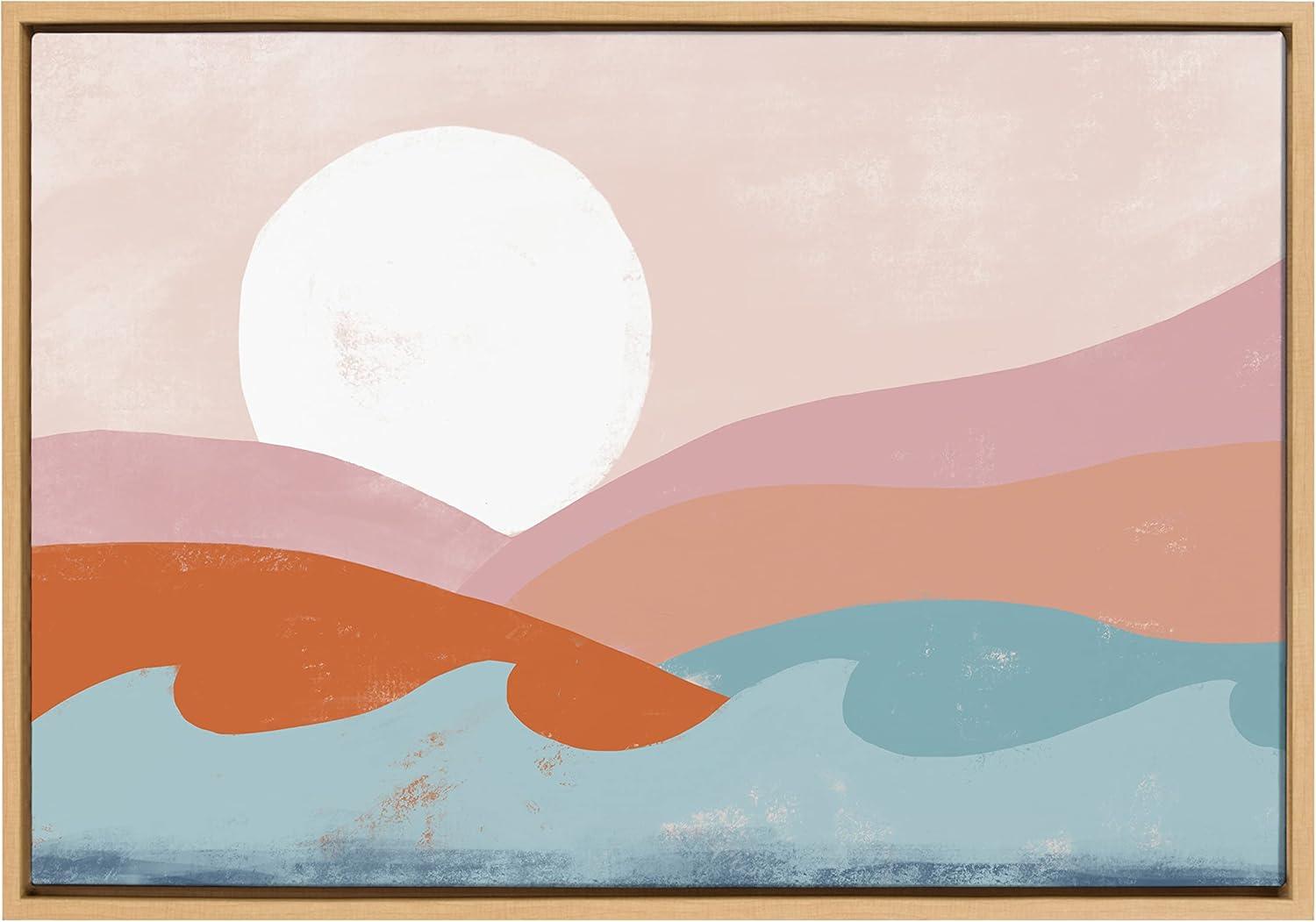 Kate and Laurel Sylvie Endless Summer Horizontal Framed Canvas by Kate Aurelia Holloway, 23x33, Natural