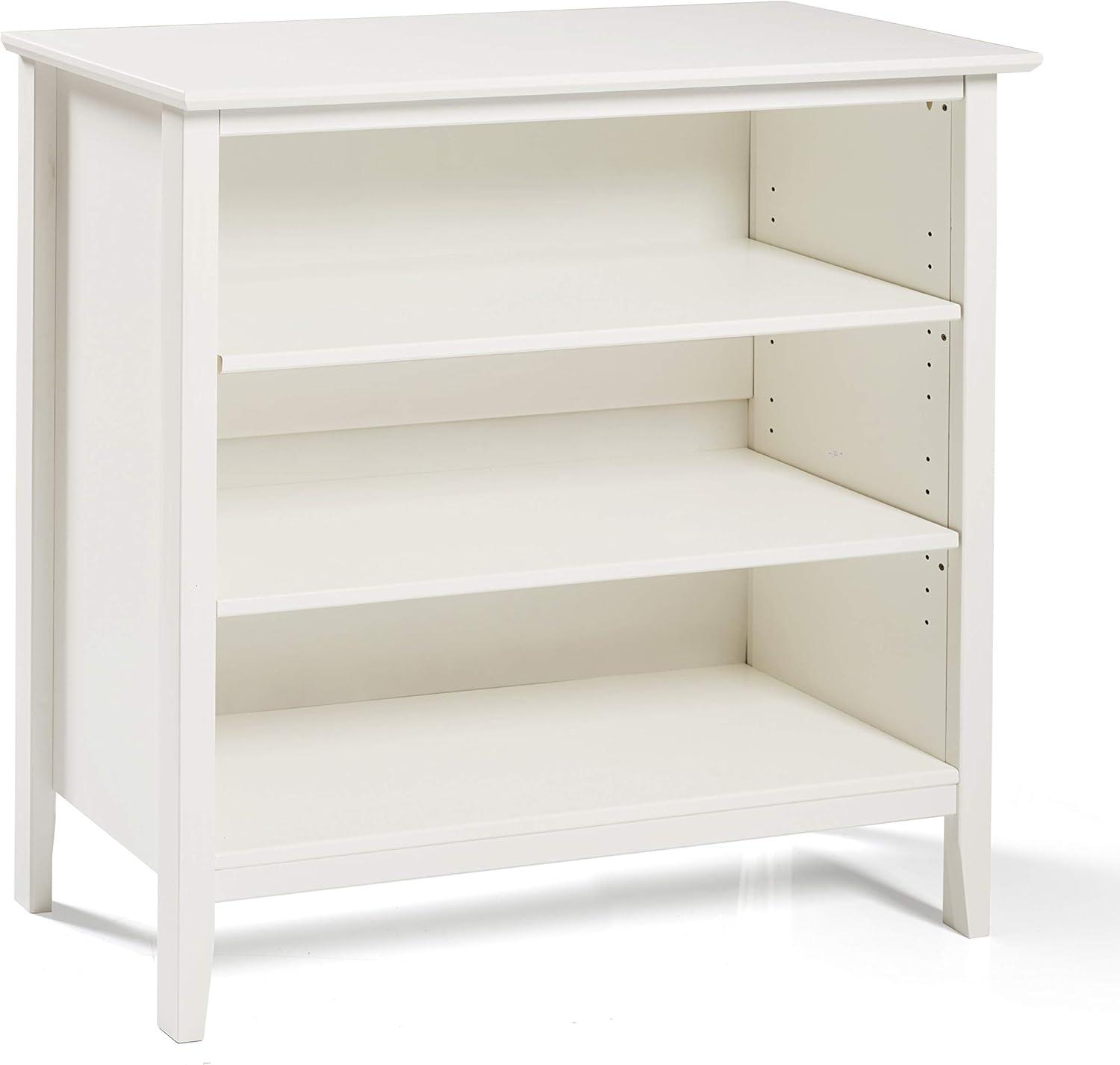 White Adjustable Kids Wooden Under Window Bookcase