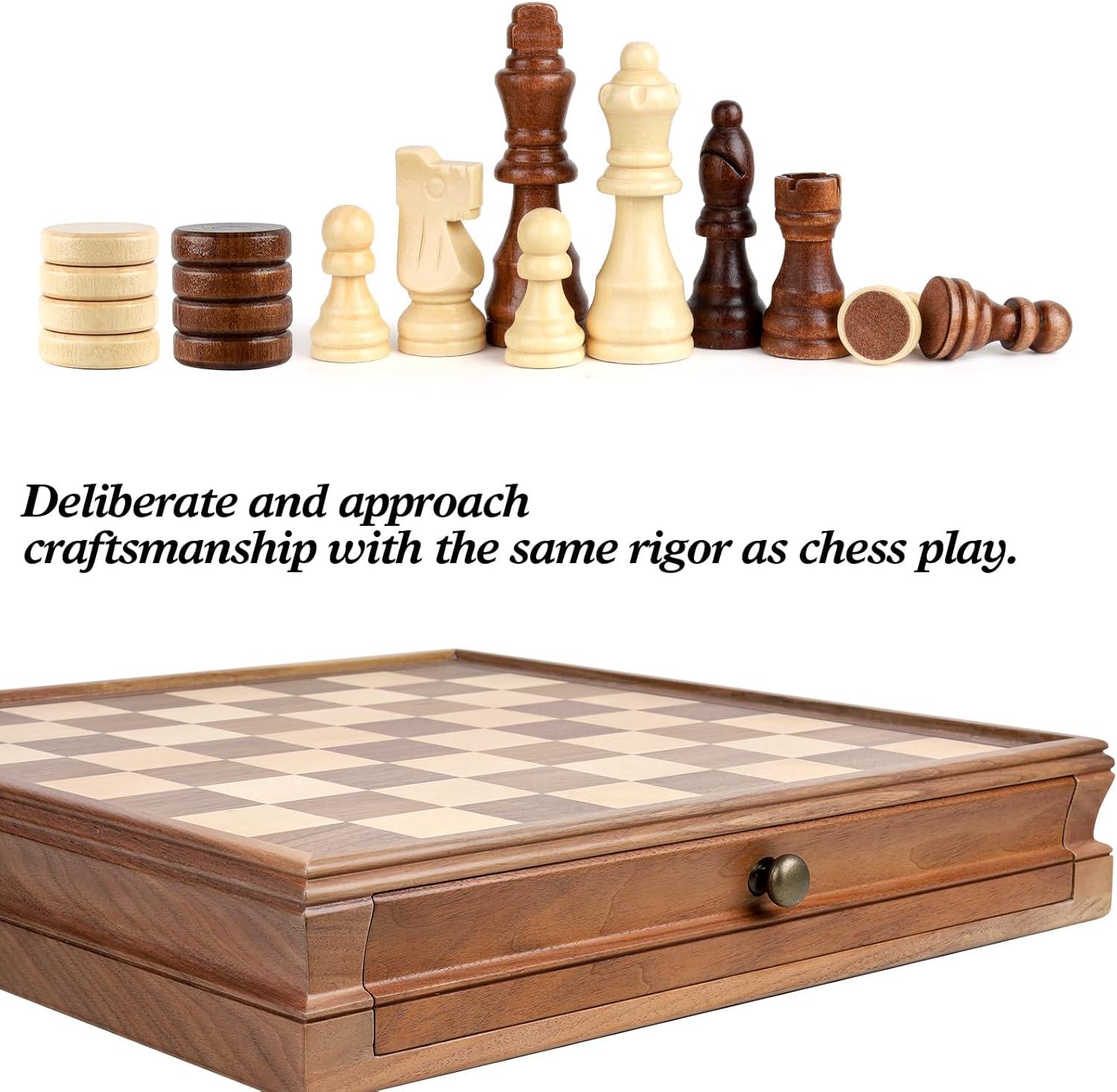 VEVOR 15'' L Solid Wood Chess Game Set