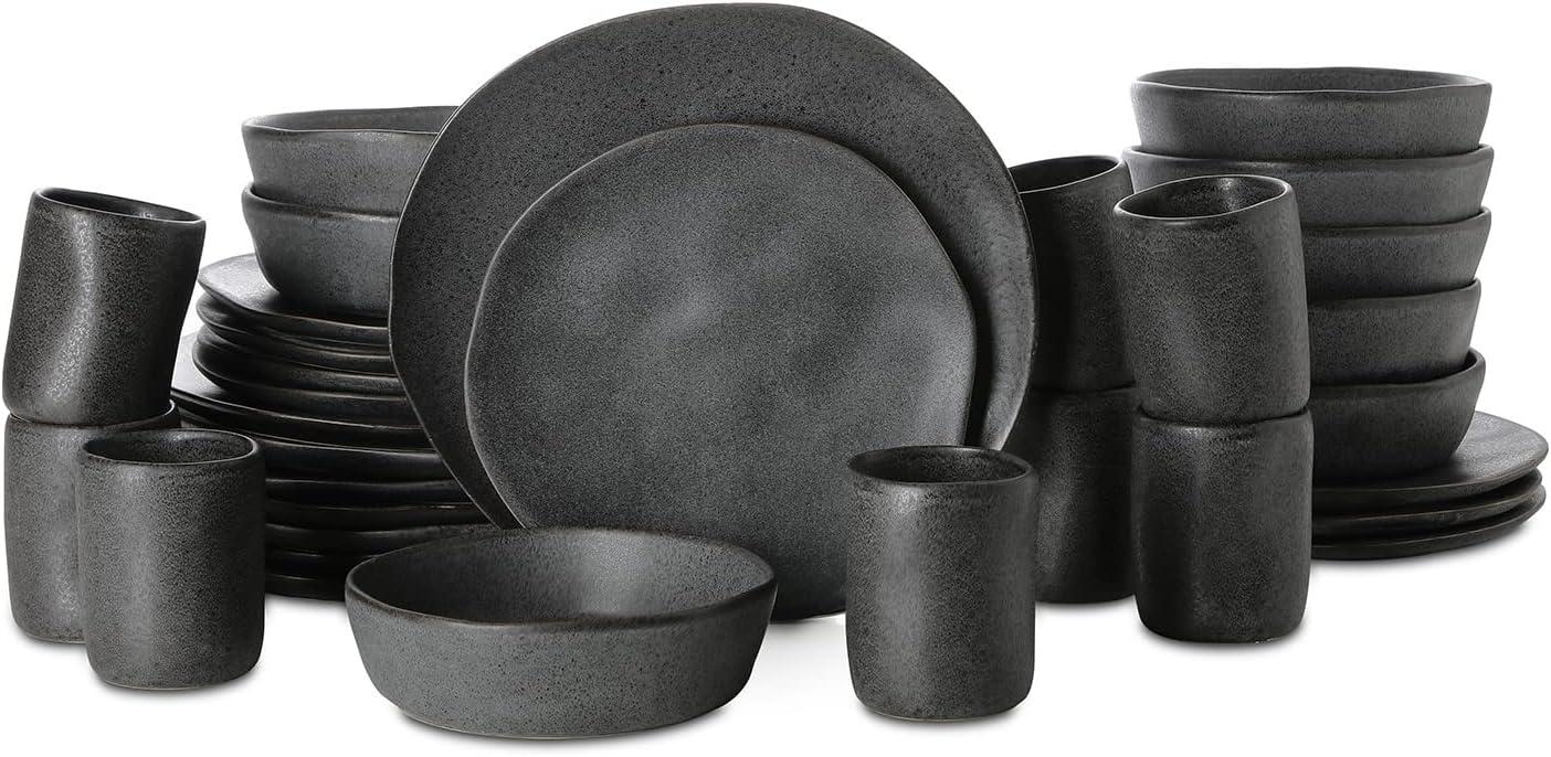 Stone by Mercer Project Hekonda Debossed 32-Piece Dinnerware Set Stoneware