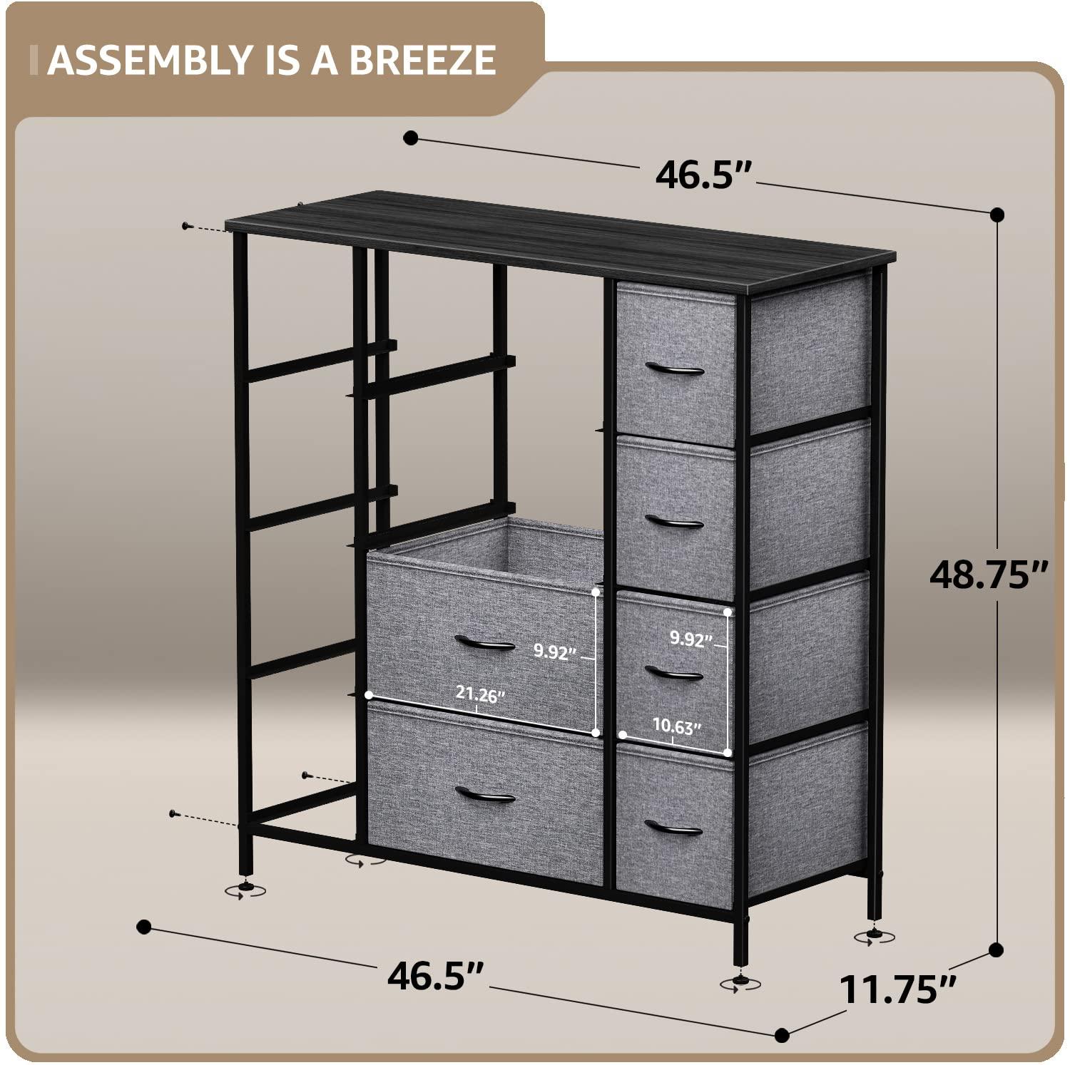 Sorbus Sorbus 12 Drawers Dresser with Steel Frame and Wood Top