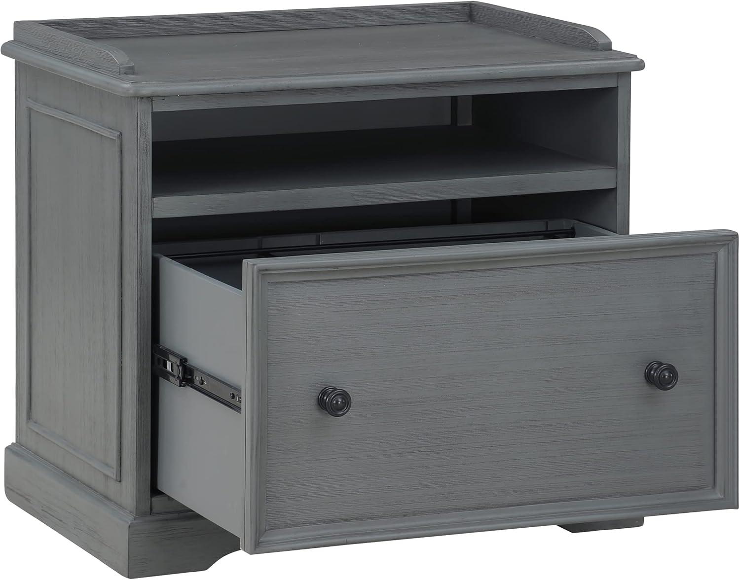 Country Meadows Engineered Wood File Cabinet in Plantation Gray