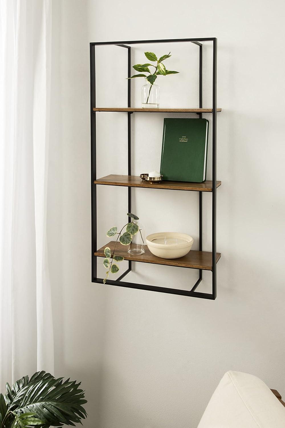 Kate & Laurel All Things Decor 24"x22" Kercheval Modern Wood Shelf Gold