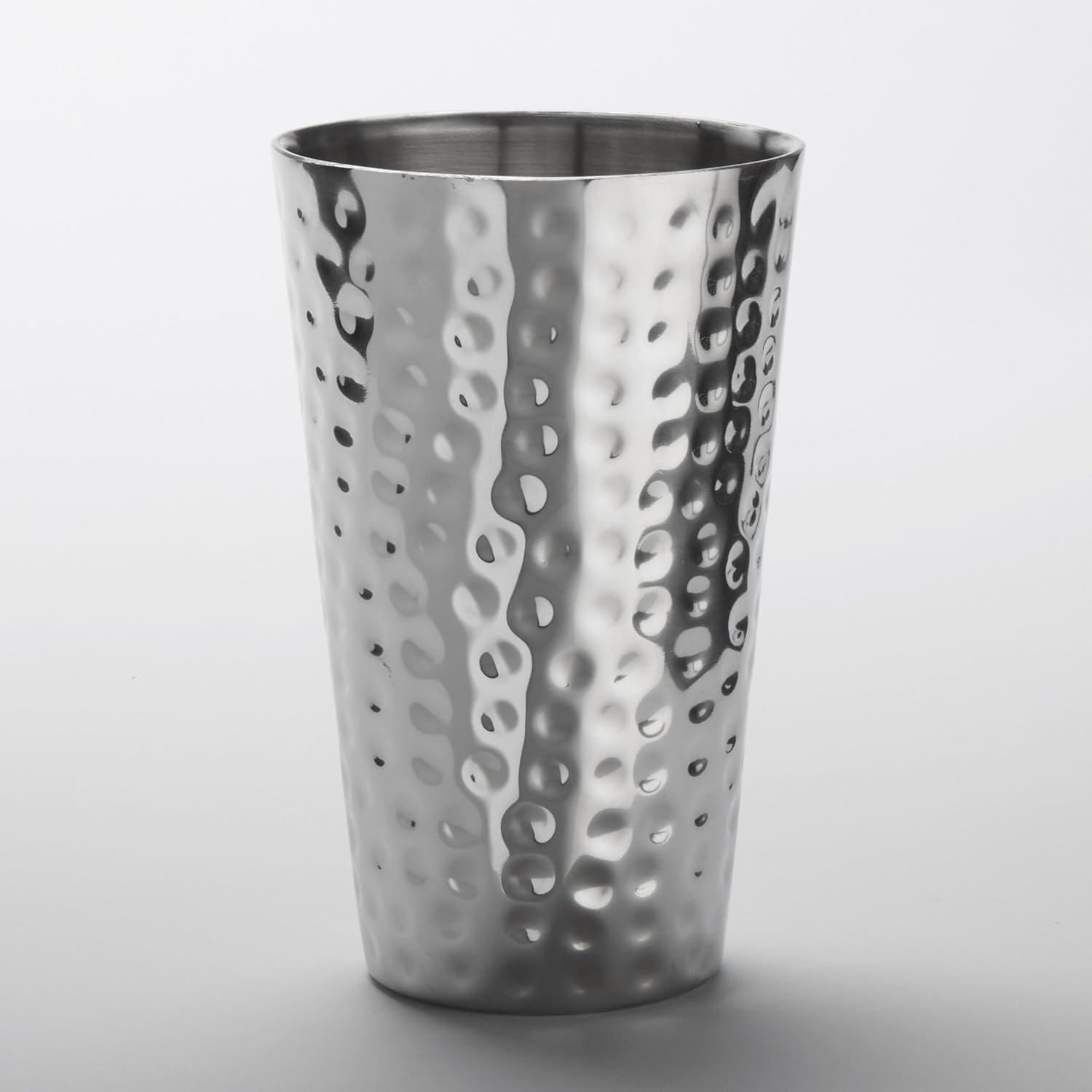 Hammered Stainless Steel 16 oz. Tumbler with Mirror Finish