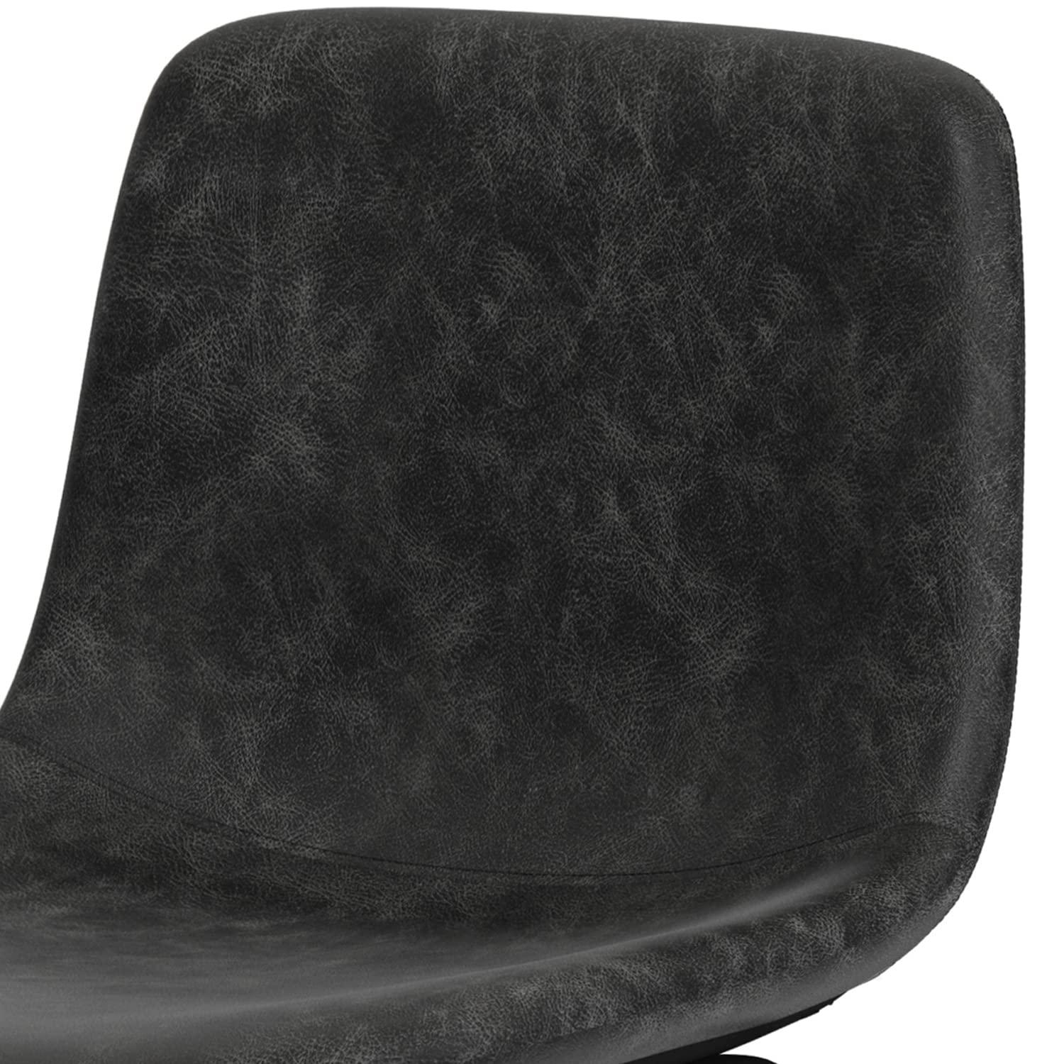 Simpli Home Jolie Upholstered Vegan Faux Leather Contemporary Counter Stool with Padded Bucket Seat and Footrest | Wayfair